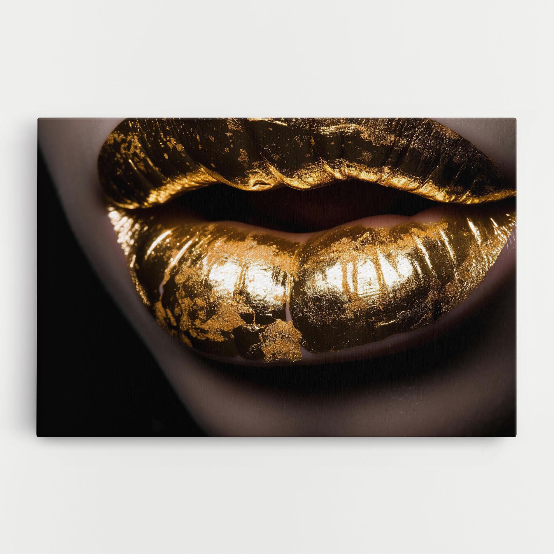 Vászonkép Big Gold Lips mockup 0