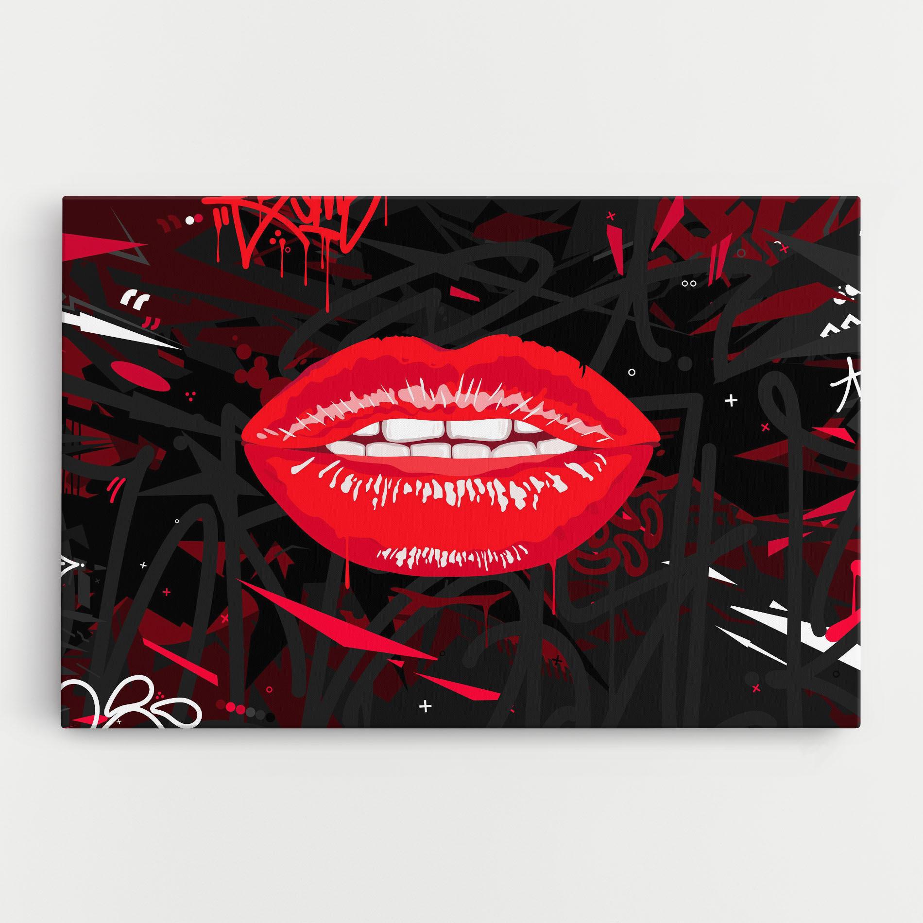 Vászonkép Graff Lips mockup 0