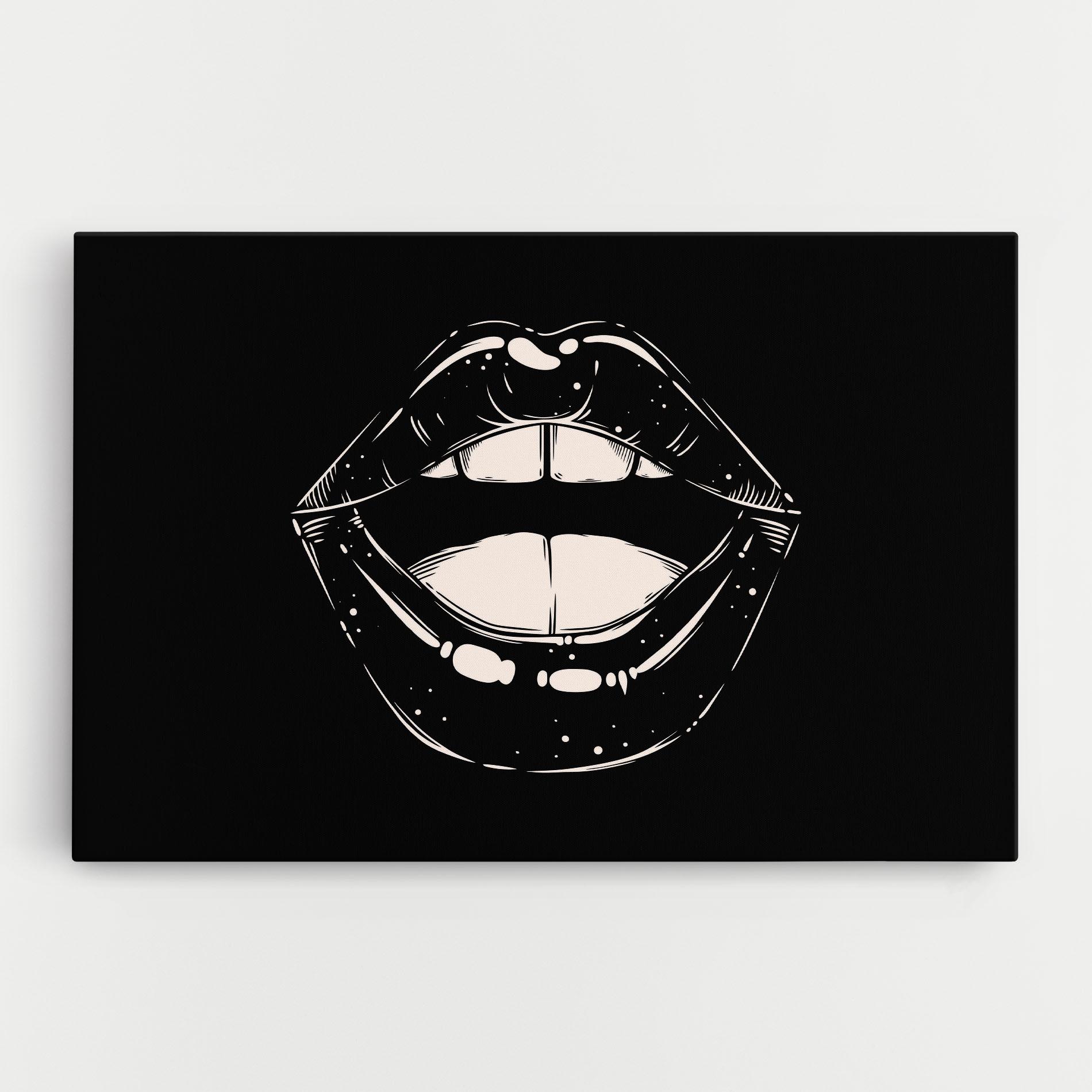 Vászonkép Lips On Black mockup 0