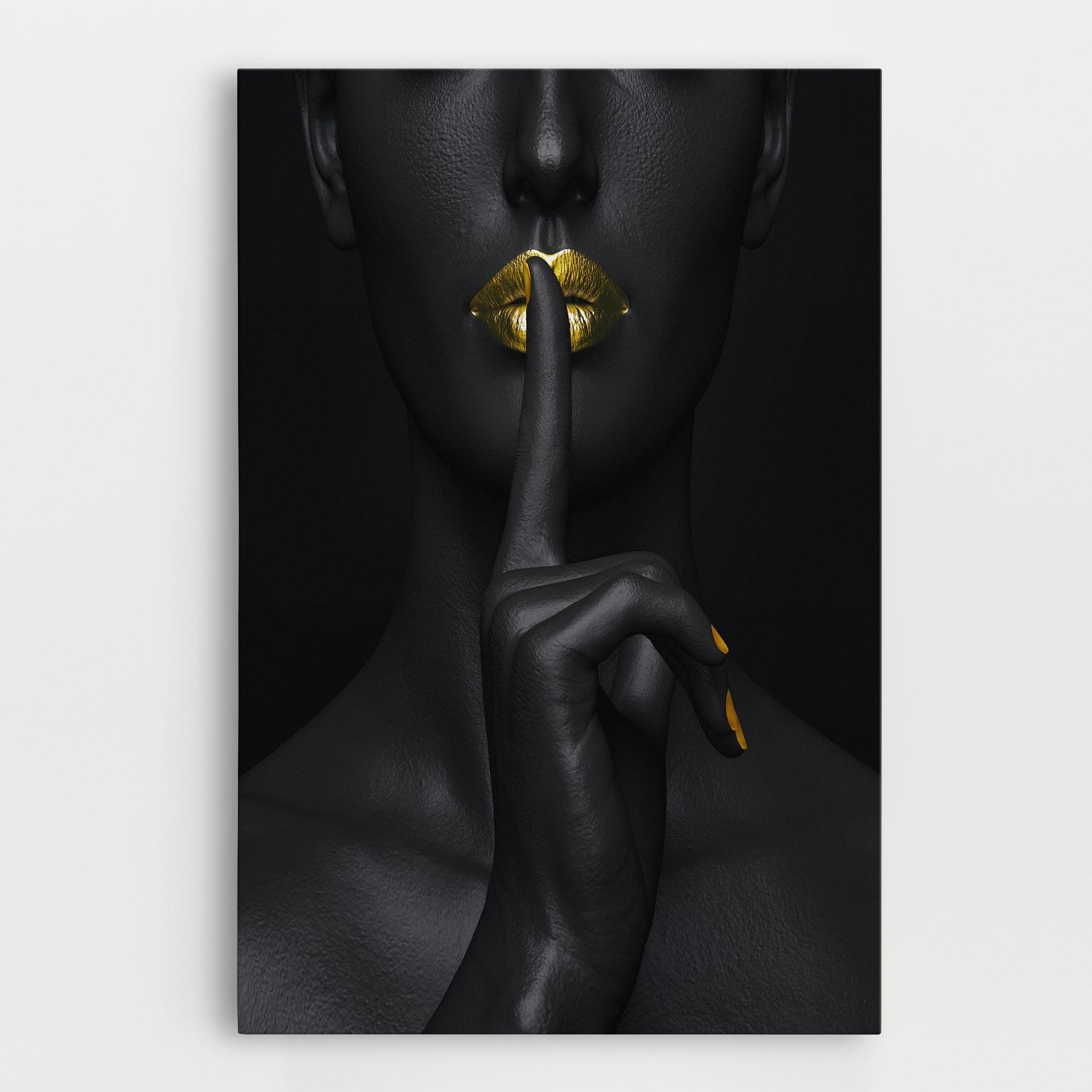 Vászonkép Silence Lips Portrait mockup 0