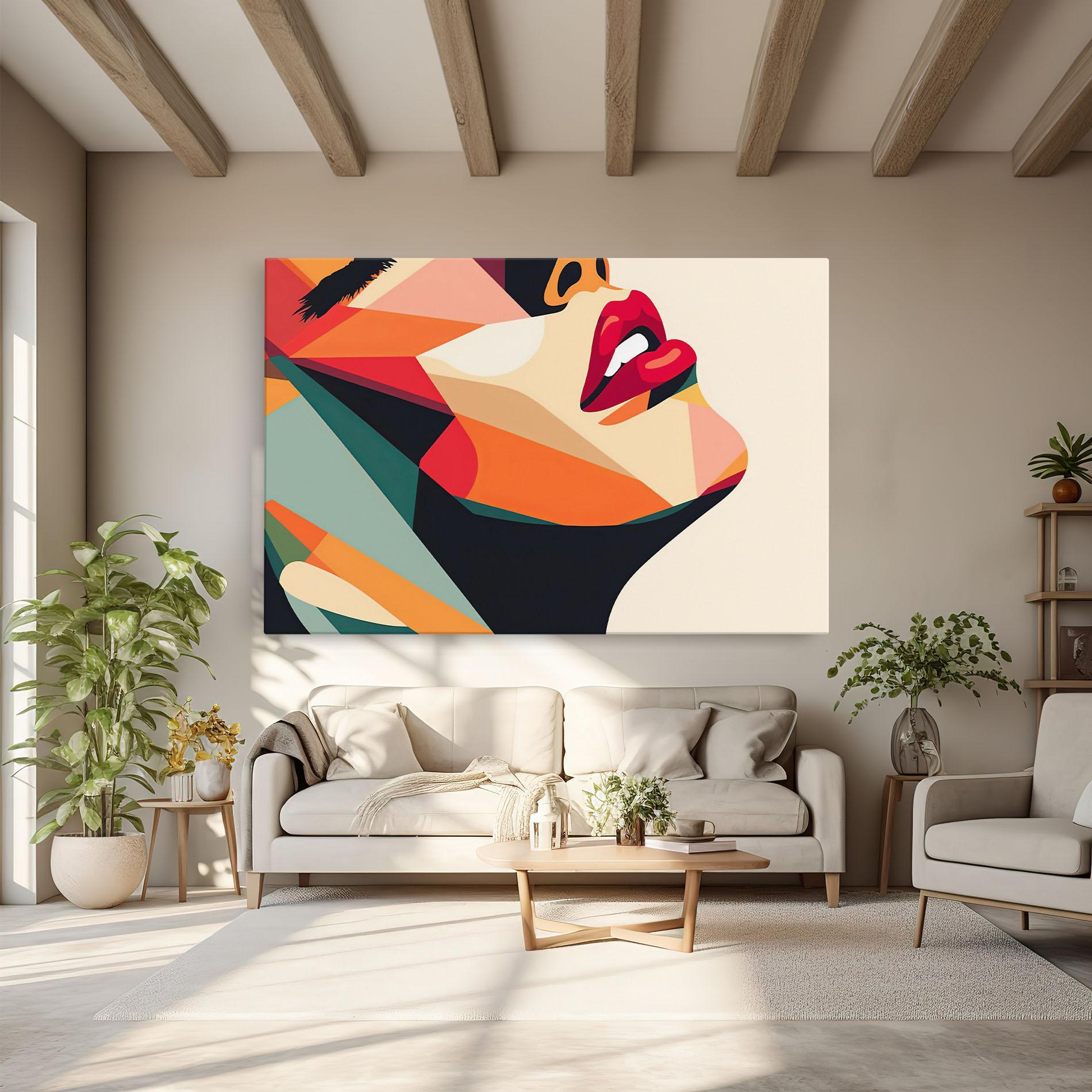 Vászonkép Abstract Lips mockup 6