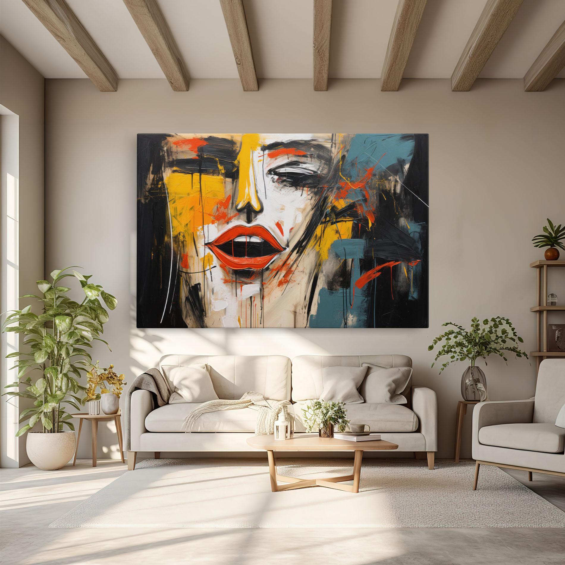 Vászonkép Abstract Woman Lips mockup 6