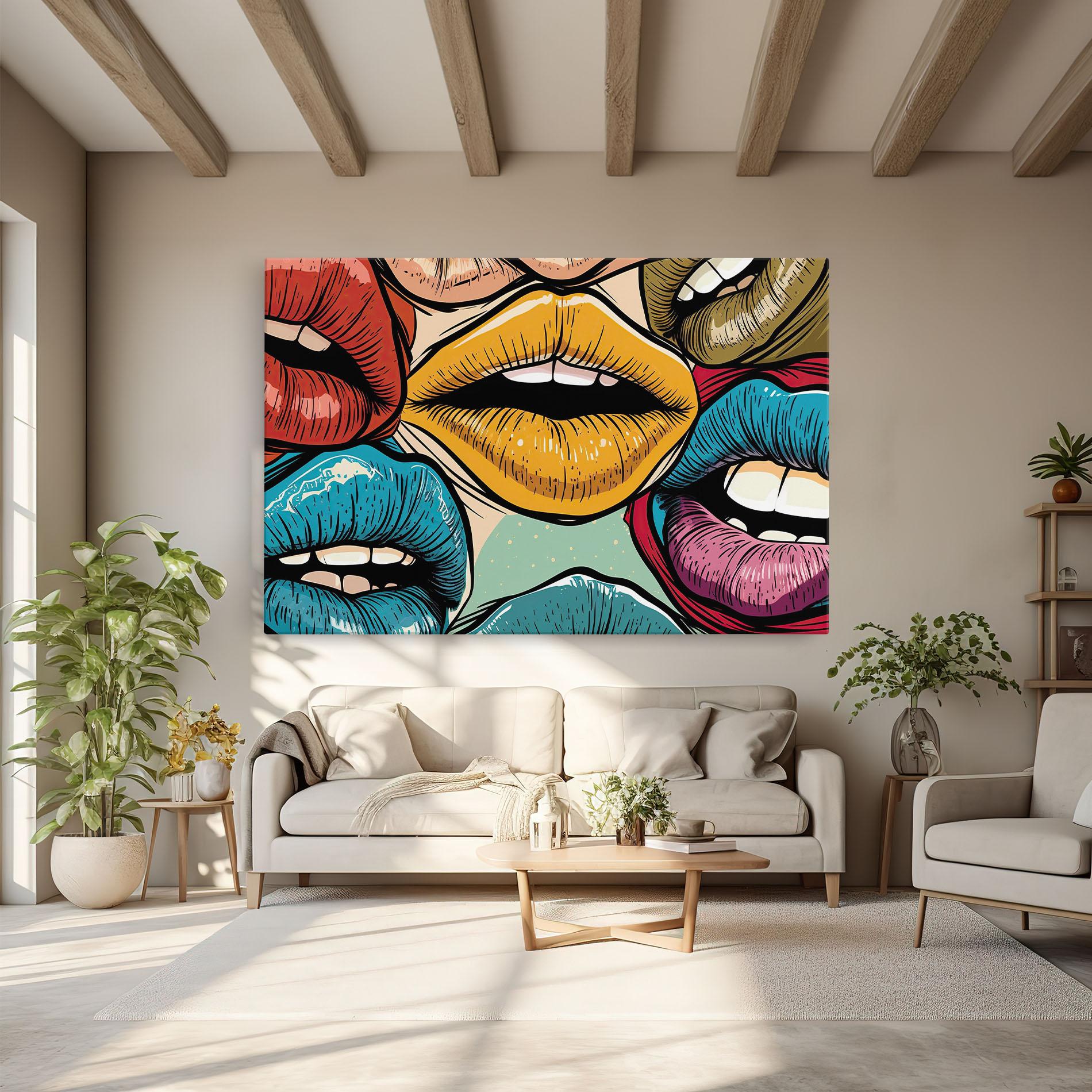 Vászonkép Comic Book Color Lips mockup 6