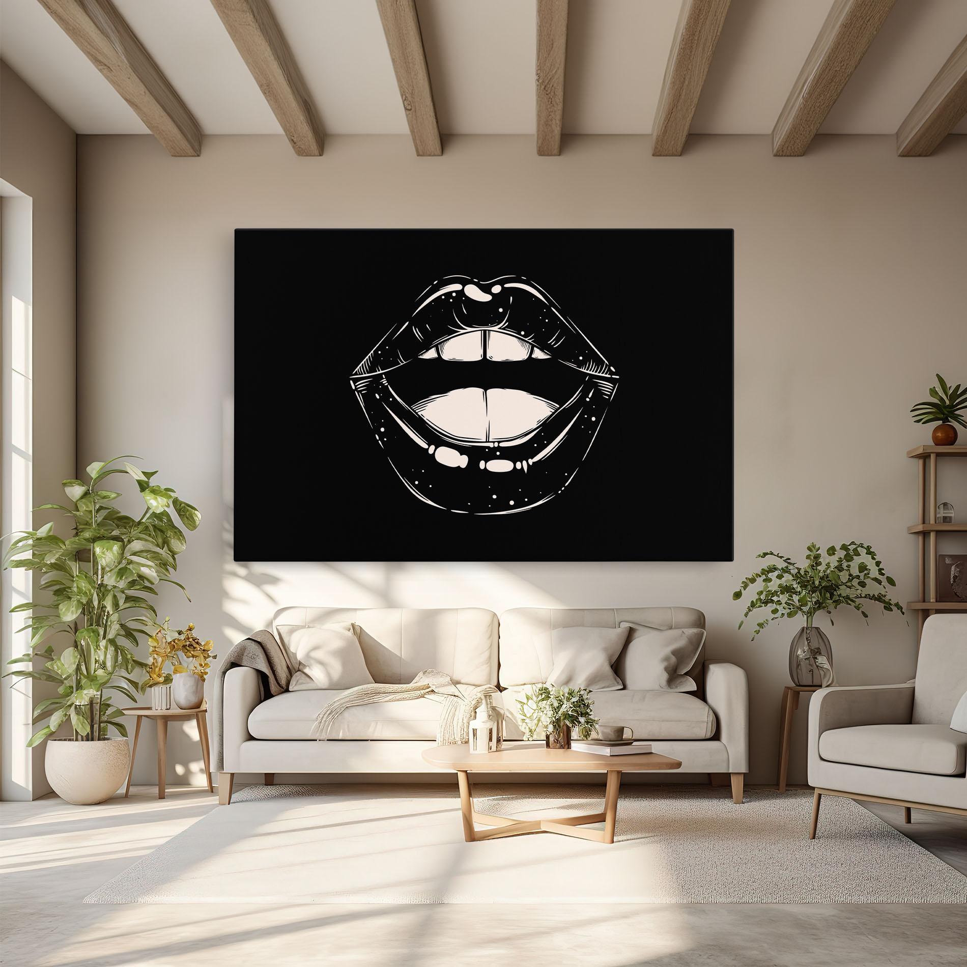 Vászonkép Lips On Black mockup 6