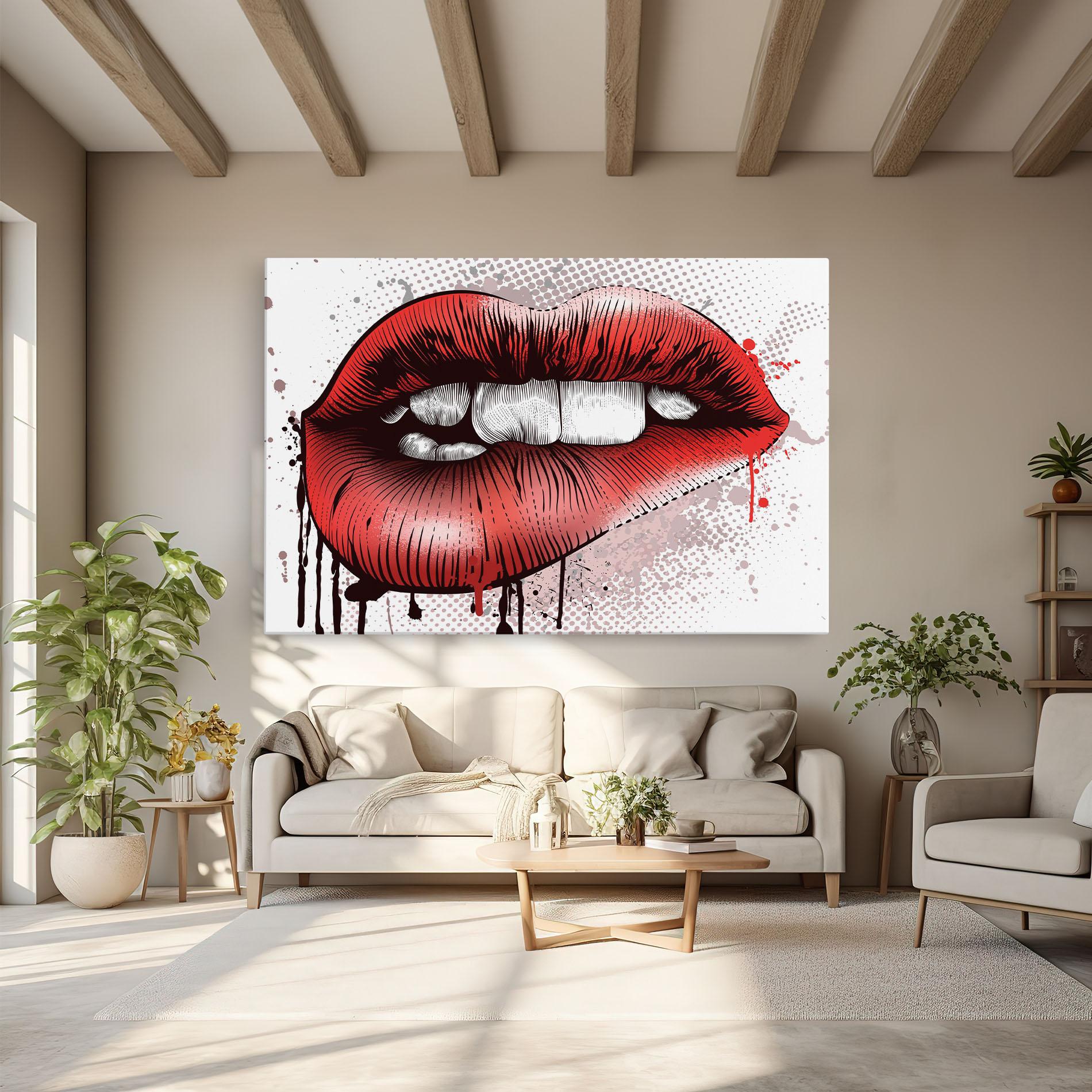 Vászonkép Lips Pop Artistic mockup 6