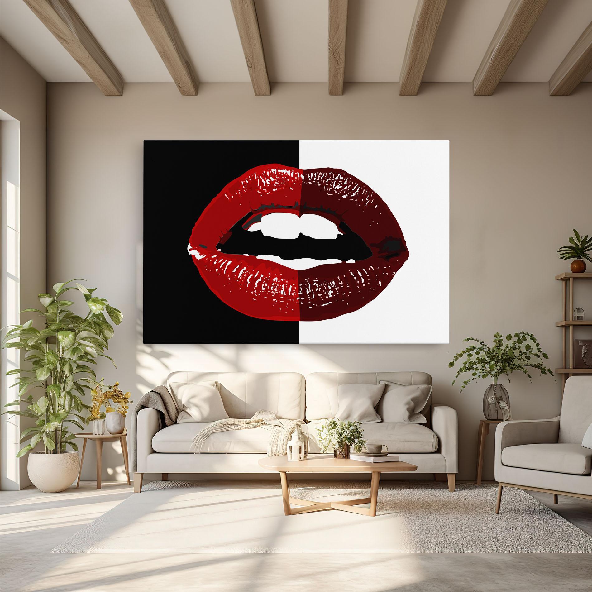 Vászonkép Red Shade Lips mockup 6