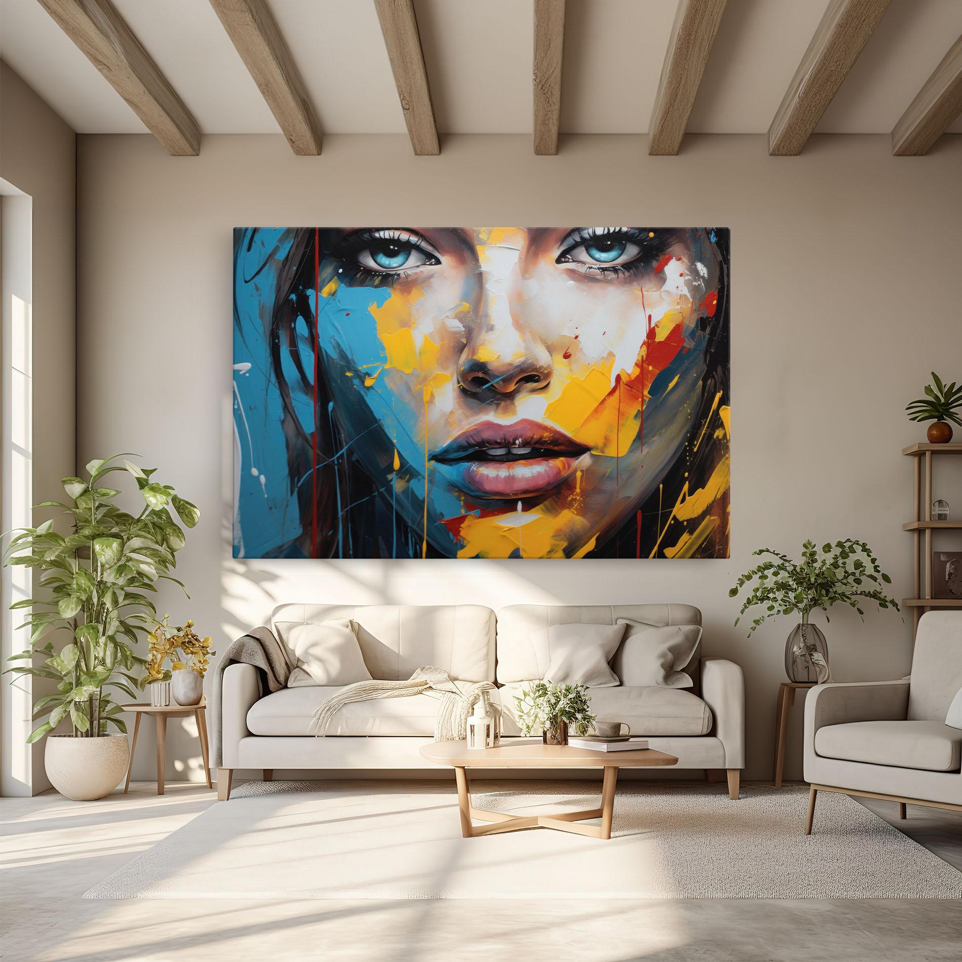 Vászonkép Woman Abstract Lips mockup 6