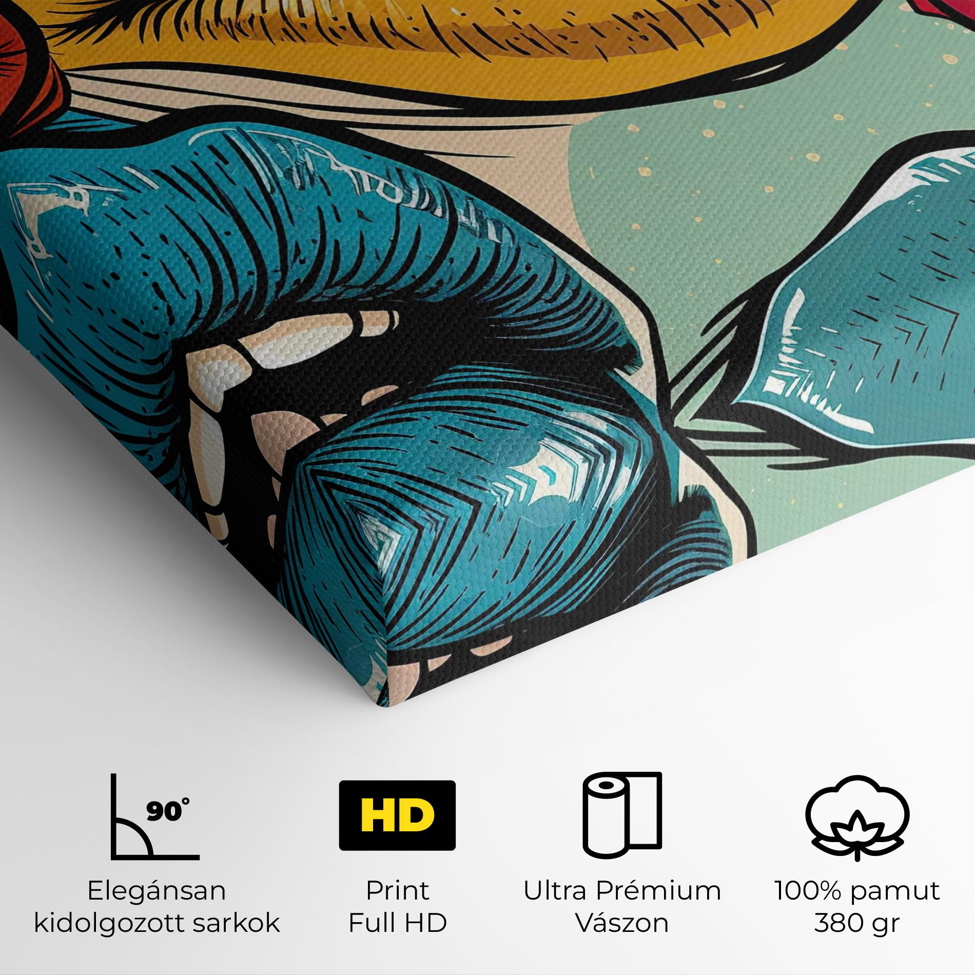 Vászonkép Comic Book Color Lips mockup 4