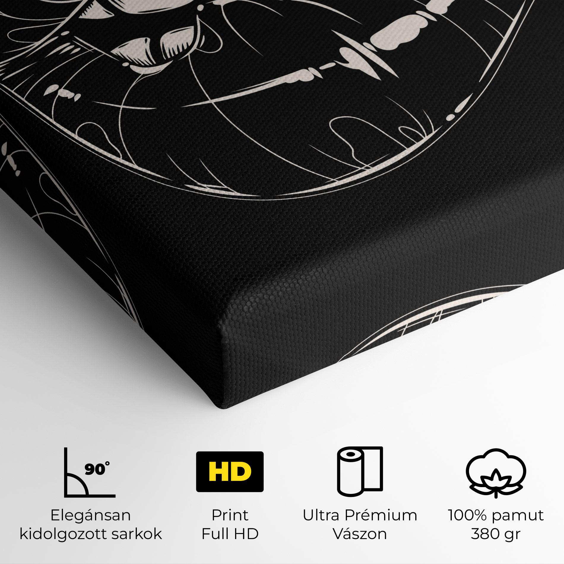 Vászonkép Juicy Lips On Black mockup 4