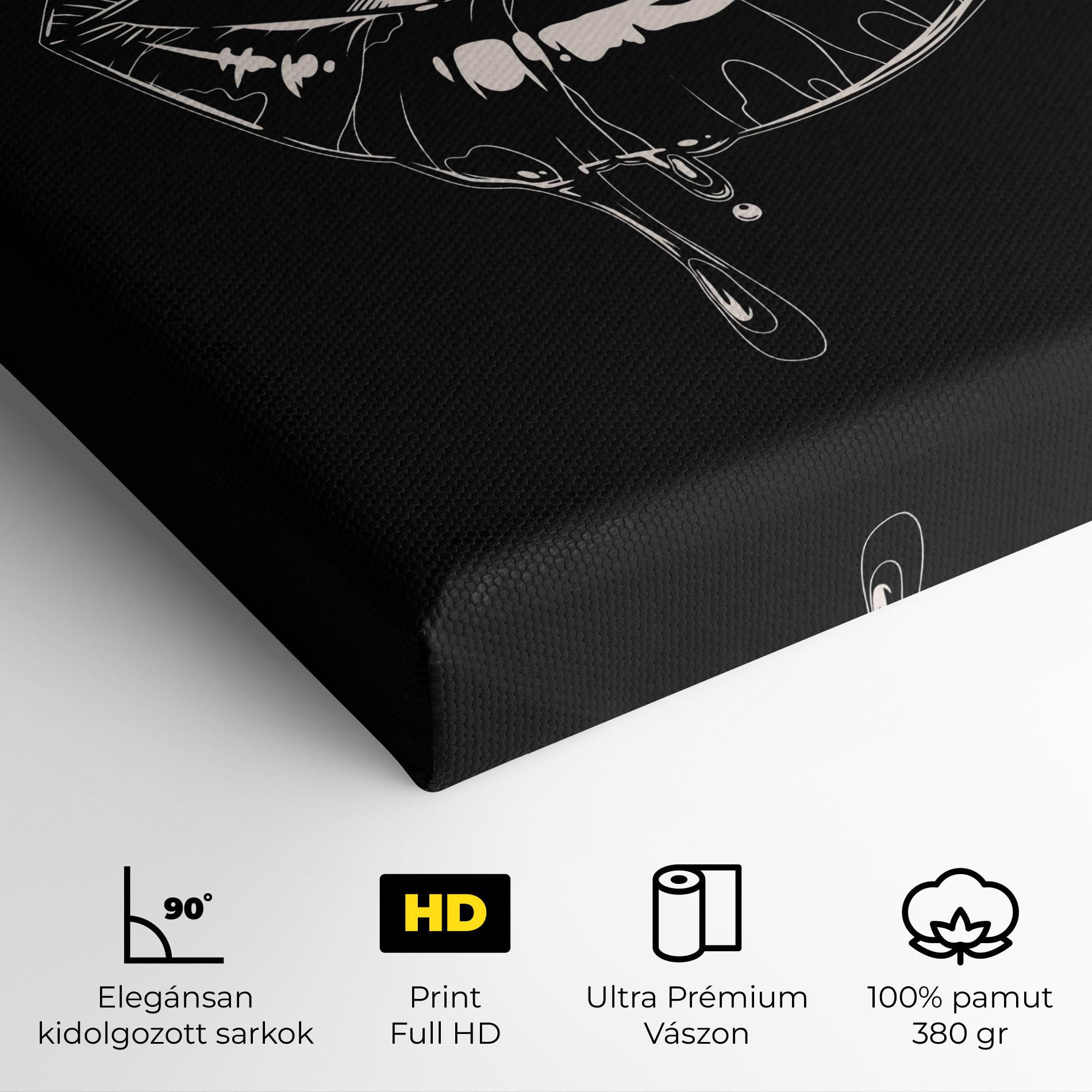 Vászonkép Open Lips On Black mockup 4