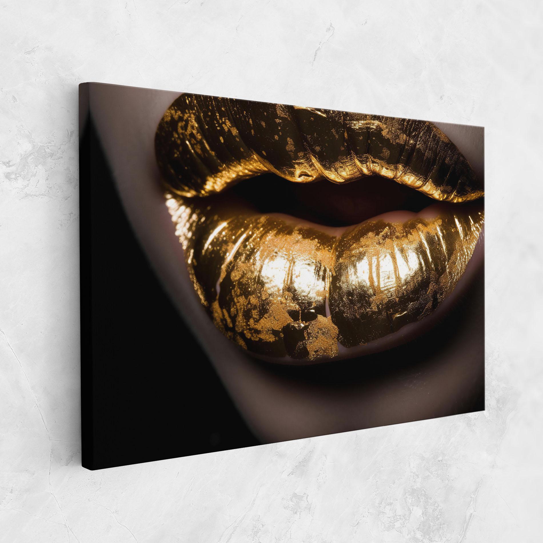Vászonkép Big Gold Lips mockup 1