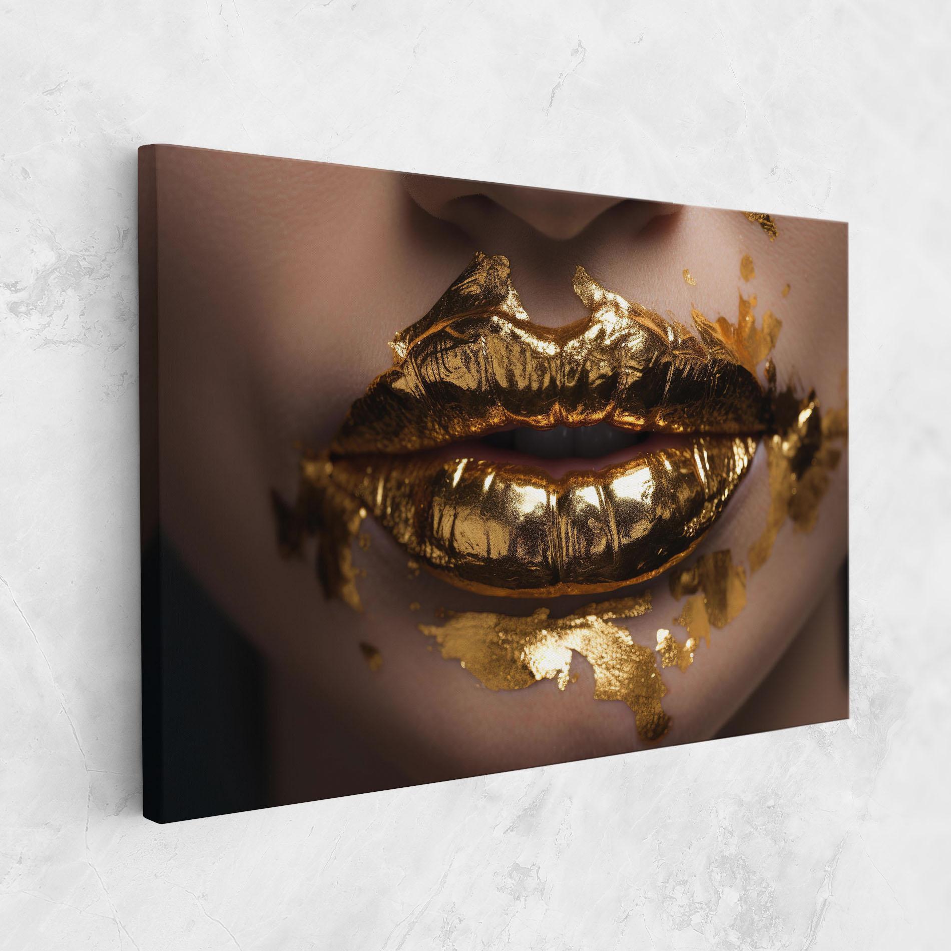 Vászonkép Close Gold Lips mockup 1