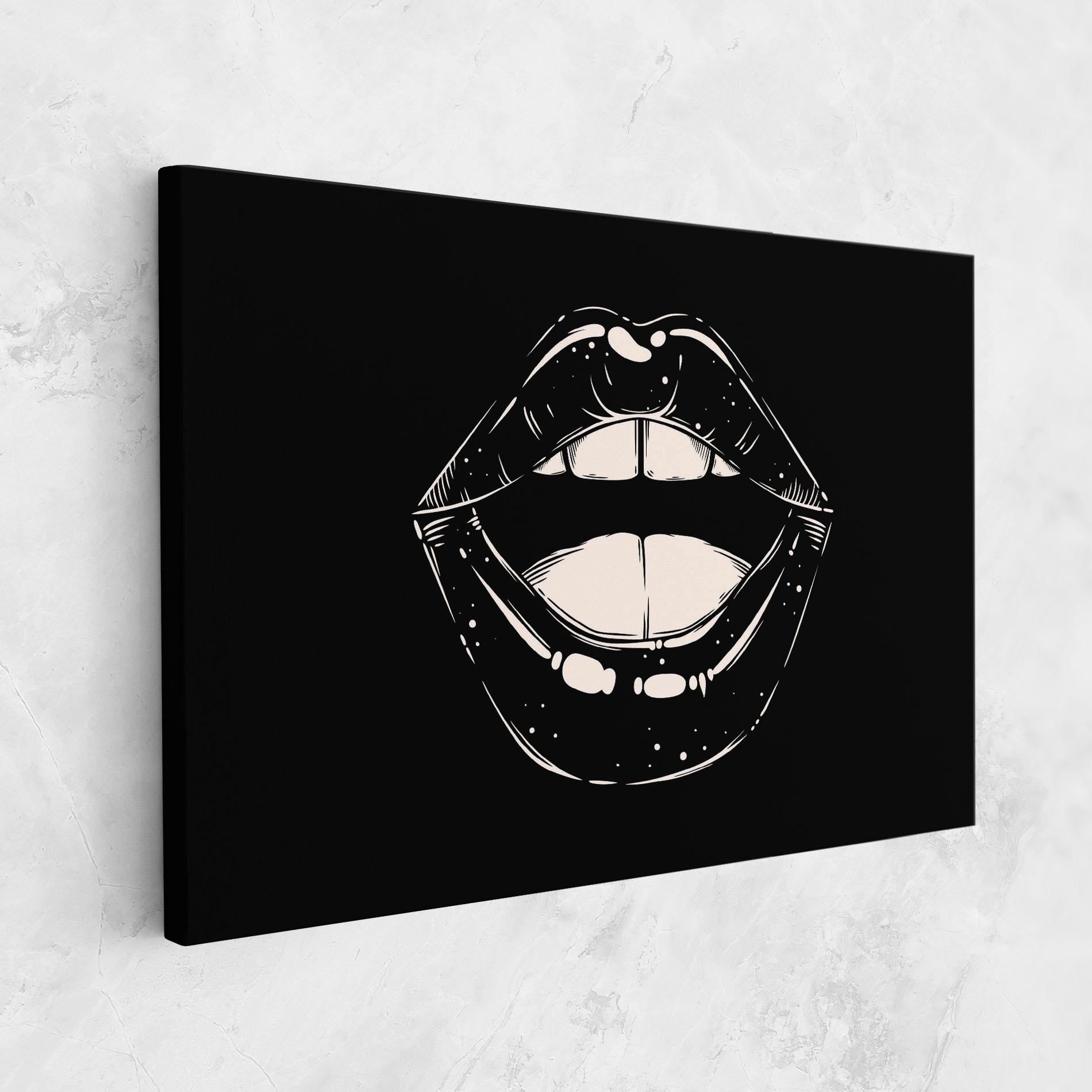 Vászonkép Lips On Black mockup 1