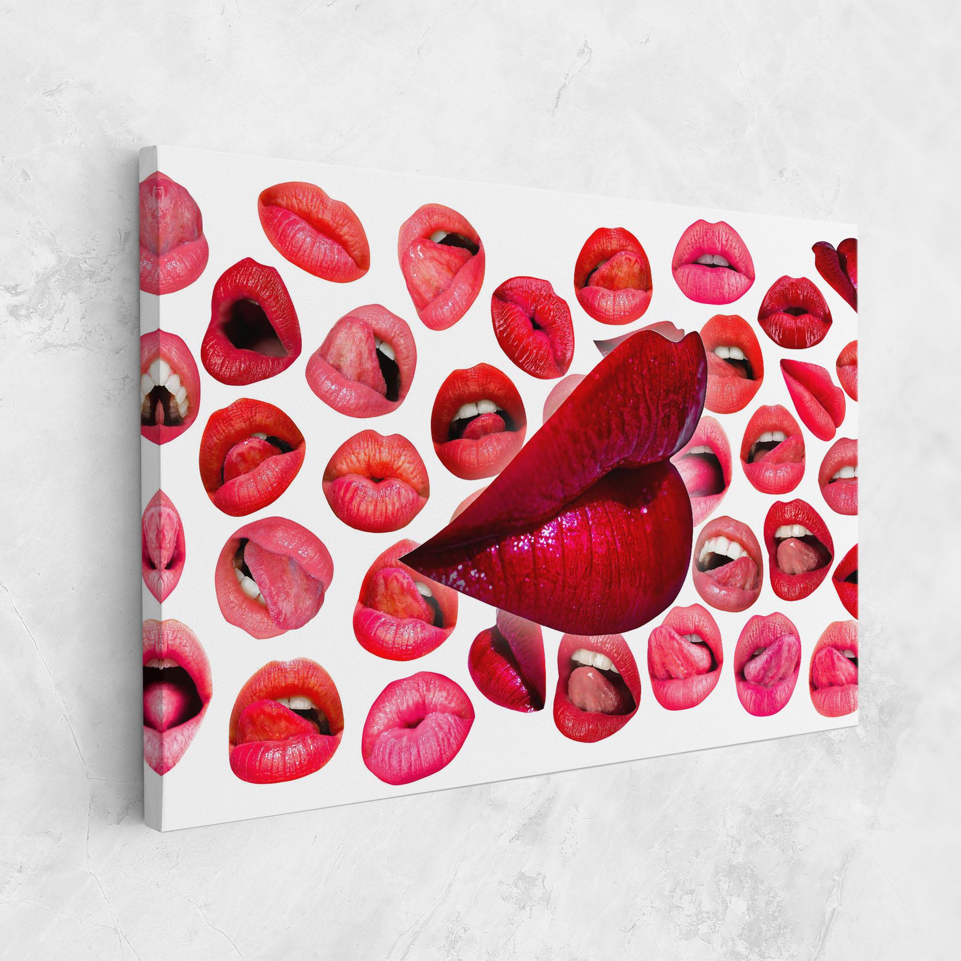 Vászonkép Red Lip Female mockup 1