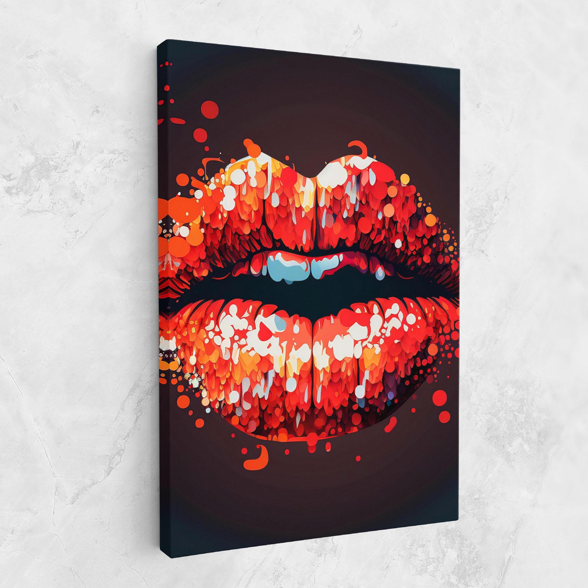 Vászonkép Red Lips With Word Lips It mockup 1