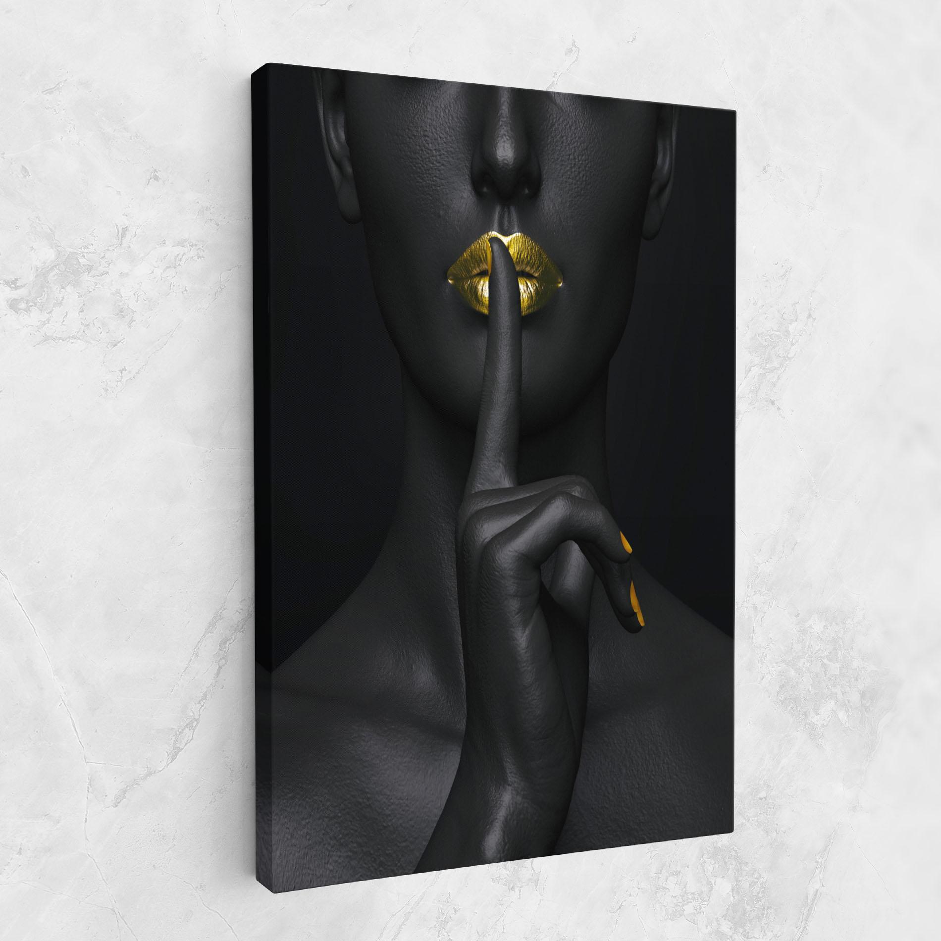 Vászonkép Silence Lips Portrait mockup 1