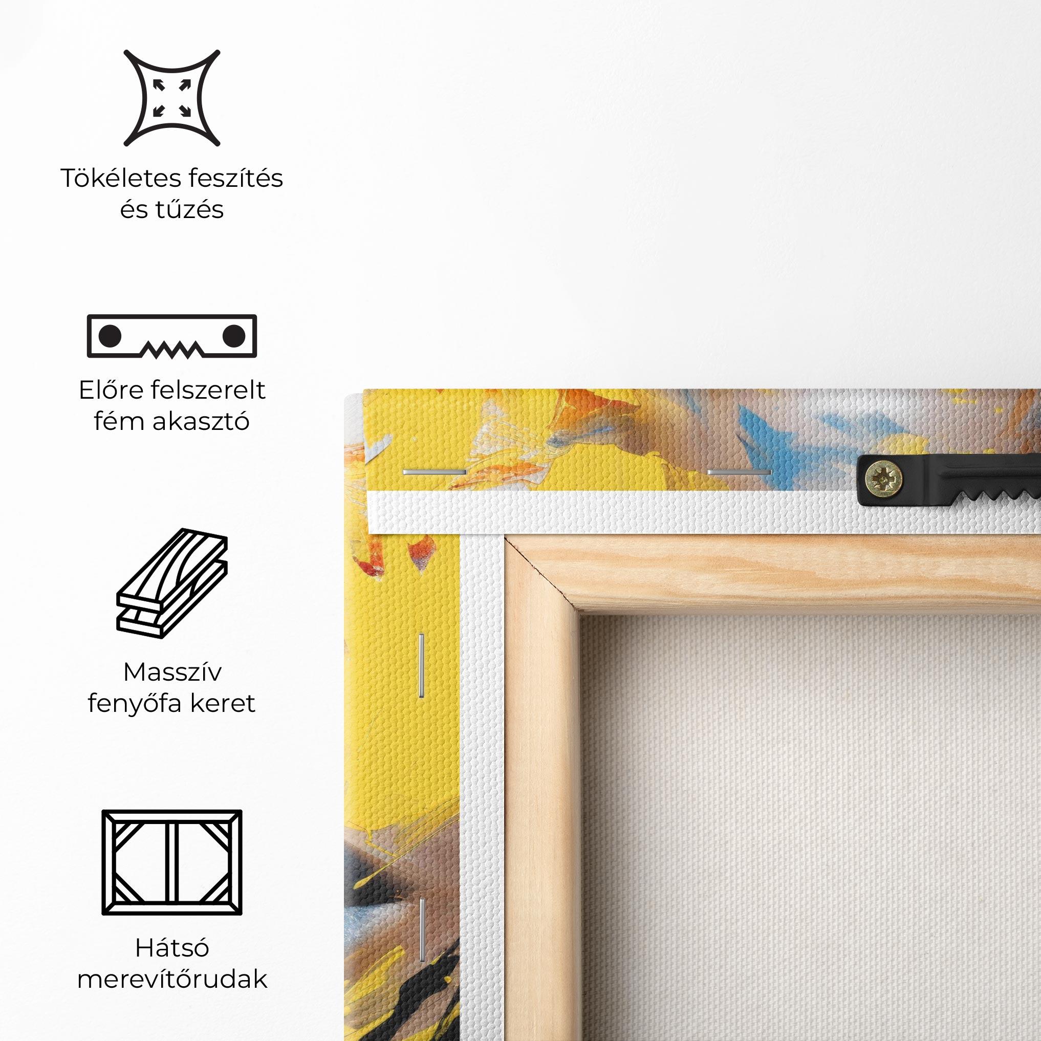 Vászonkép Yellow Blue Lips Art mockup 5