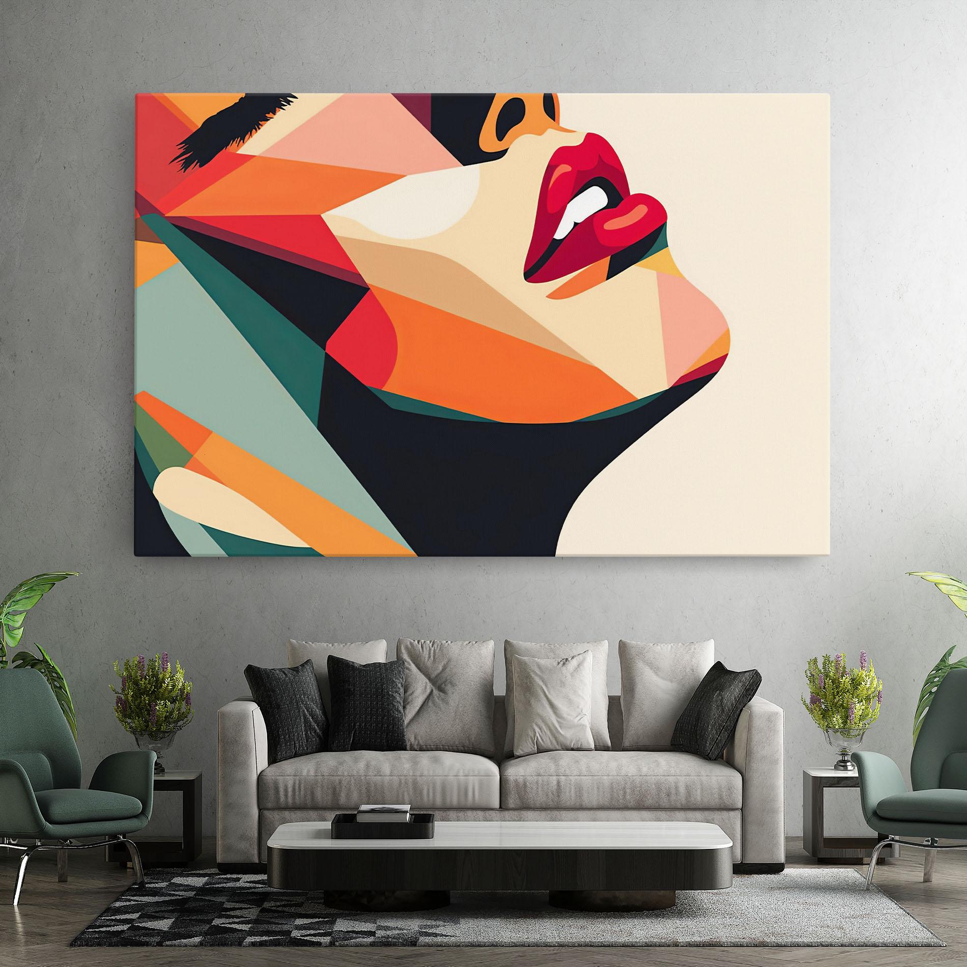 Vászonkép Abstract Lips mockup 7