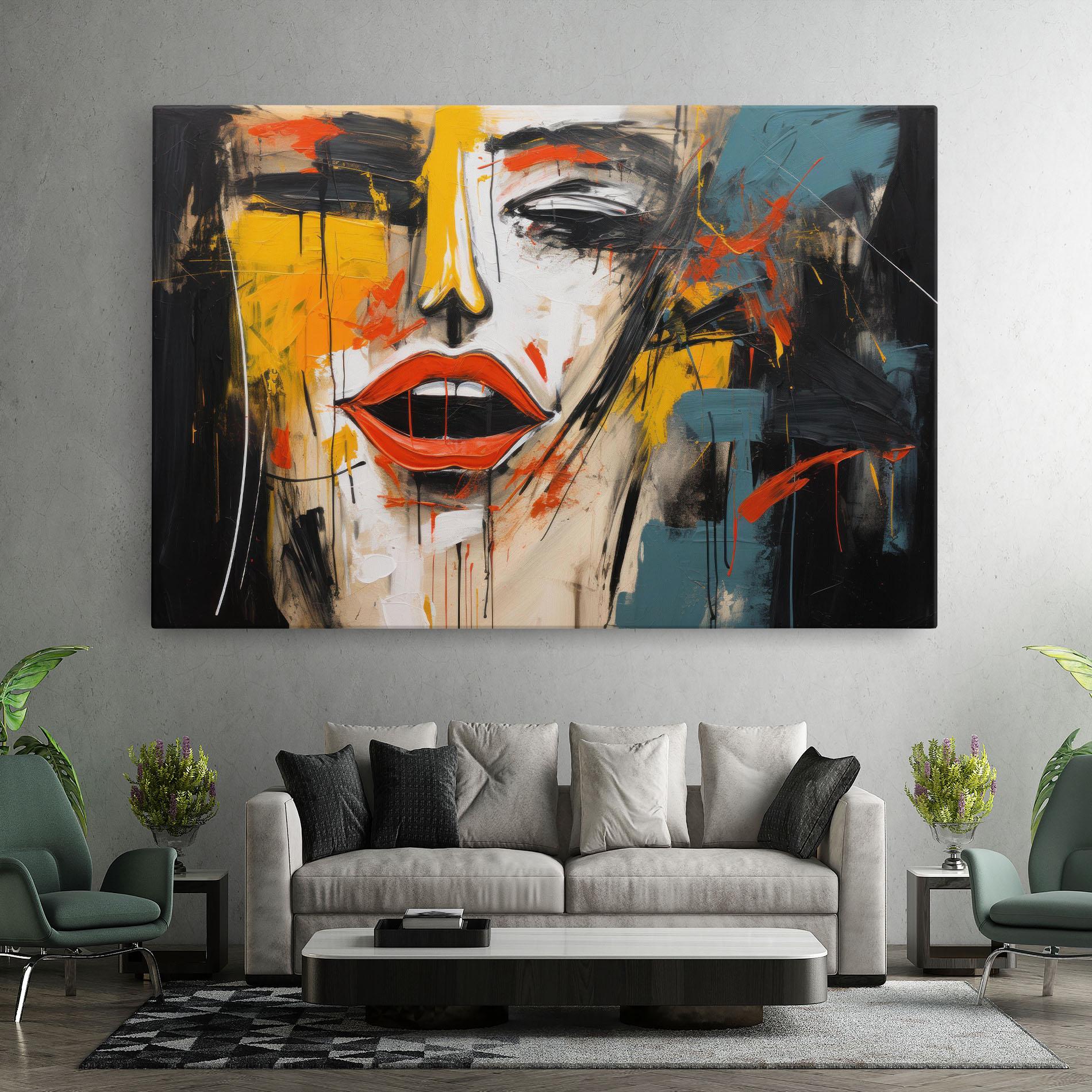 Vászonkép Abstract Woman Lips mockup 7