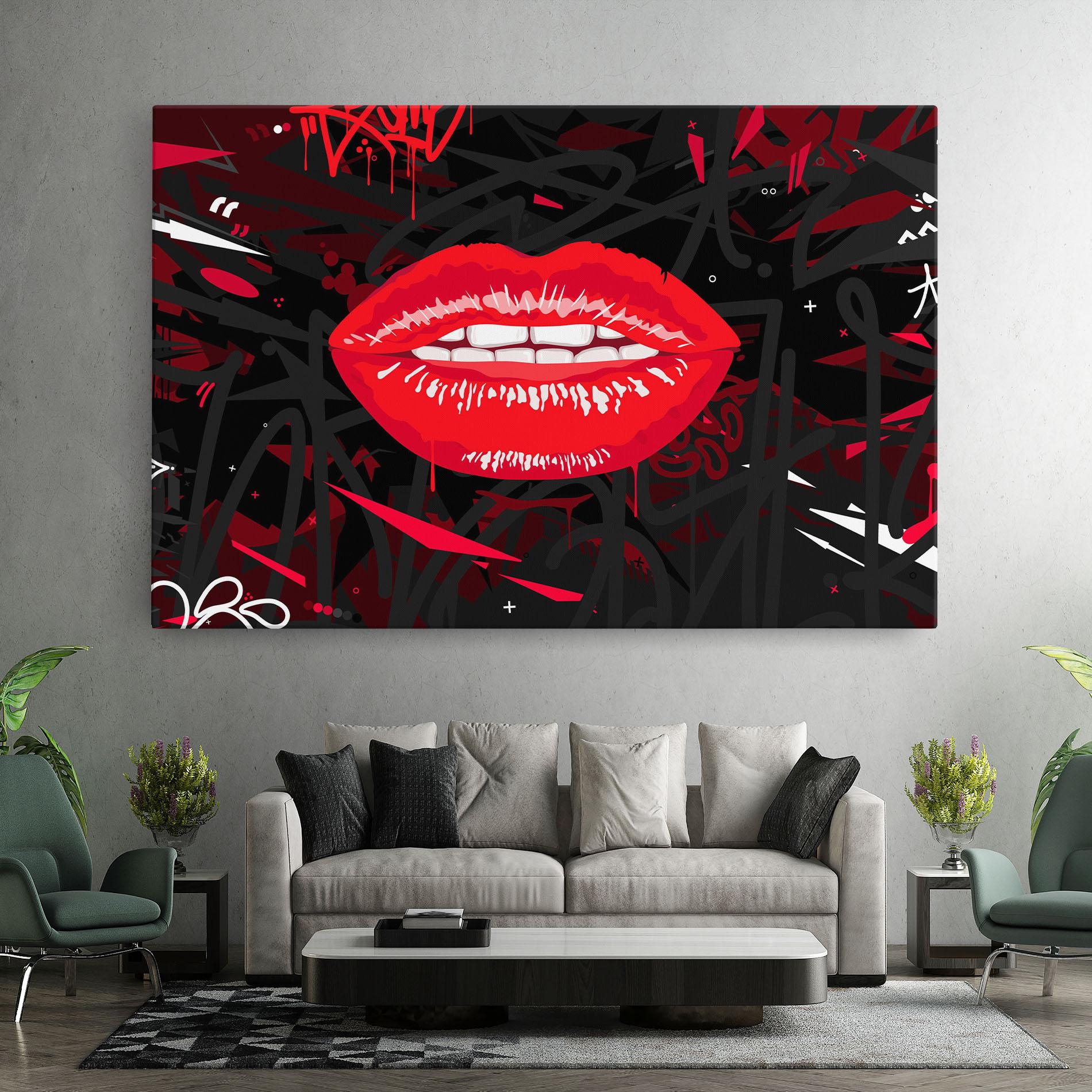 Vászonkép Graff Lips mockup 7