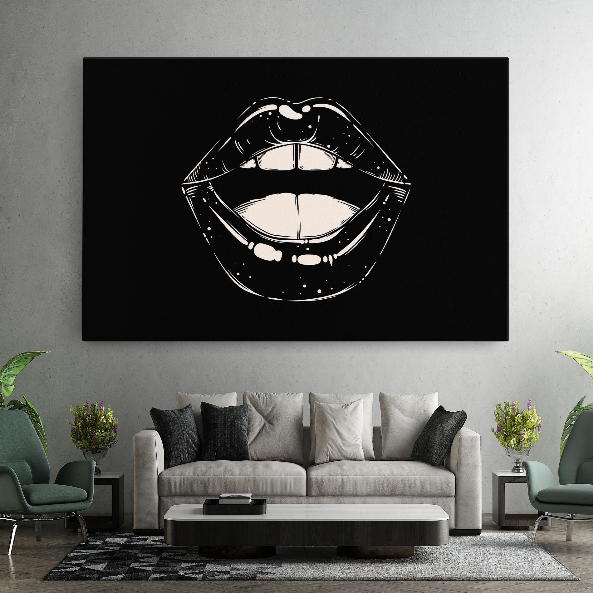 Vászonkép Lips On Black mockup 7