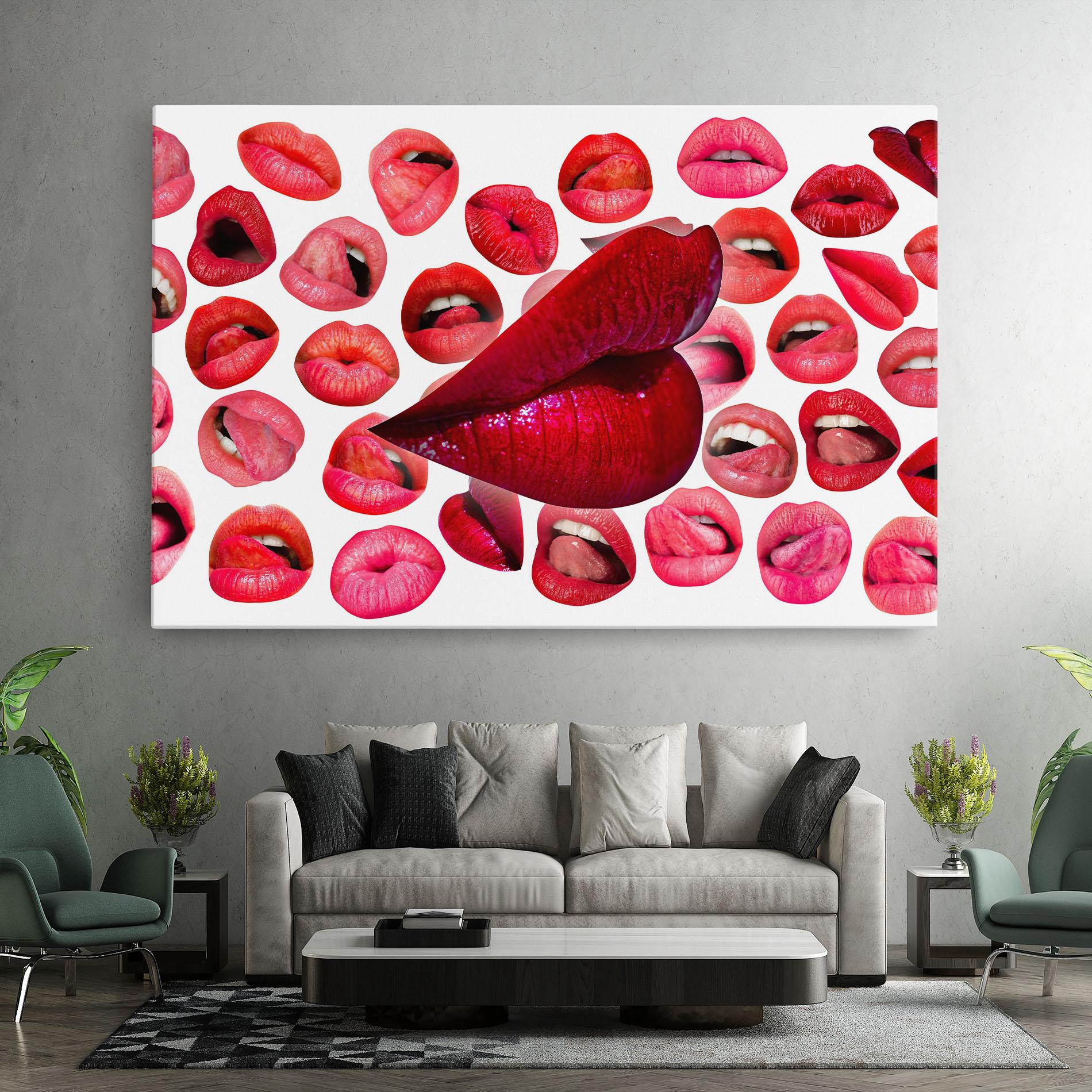 Vászonkép Red Lip Female mockup 7