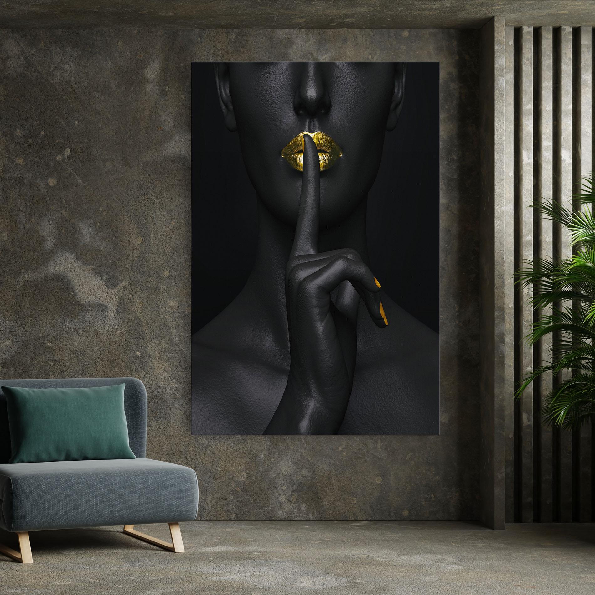 Vászonkép Silence Lips Portrait mockup 7