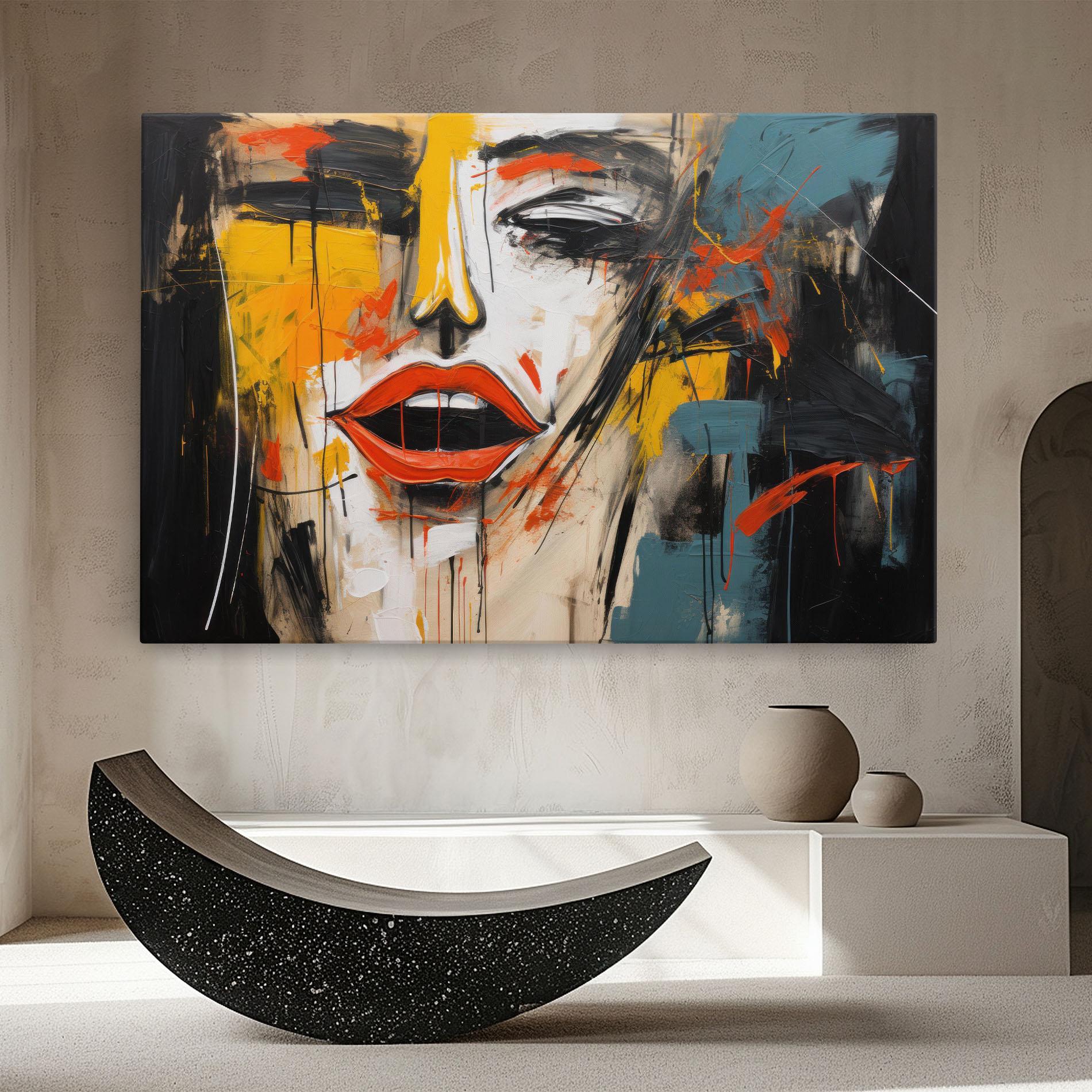 Vászonkép Abstract Woman Lips mockup 8