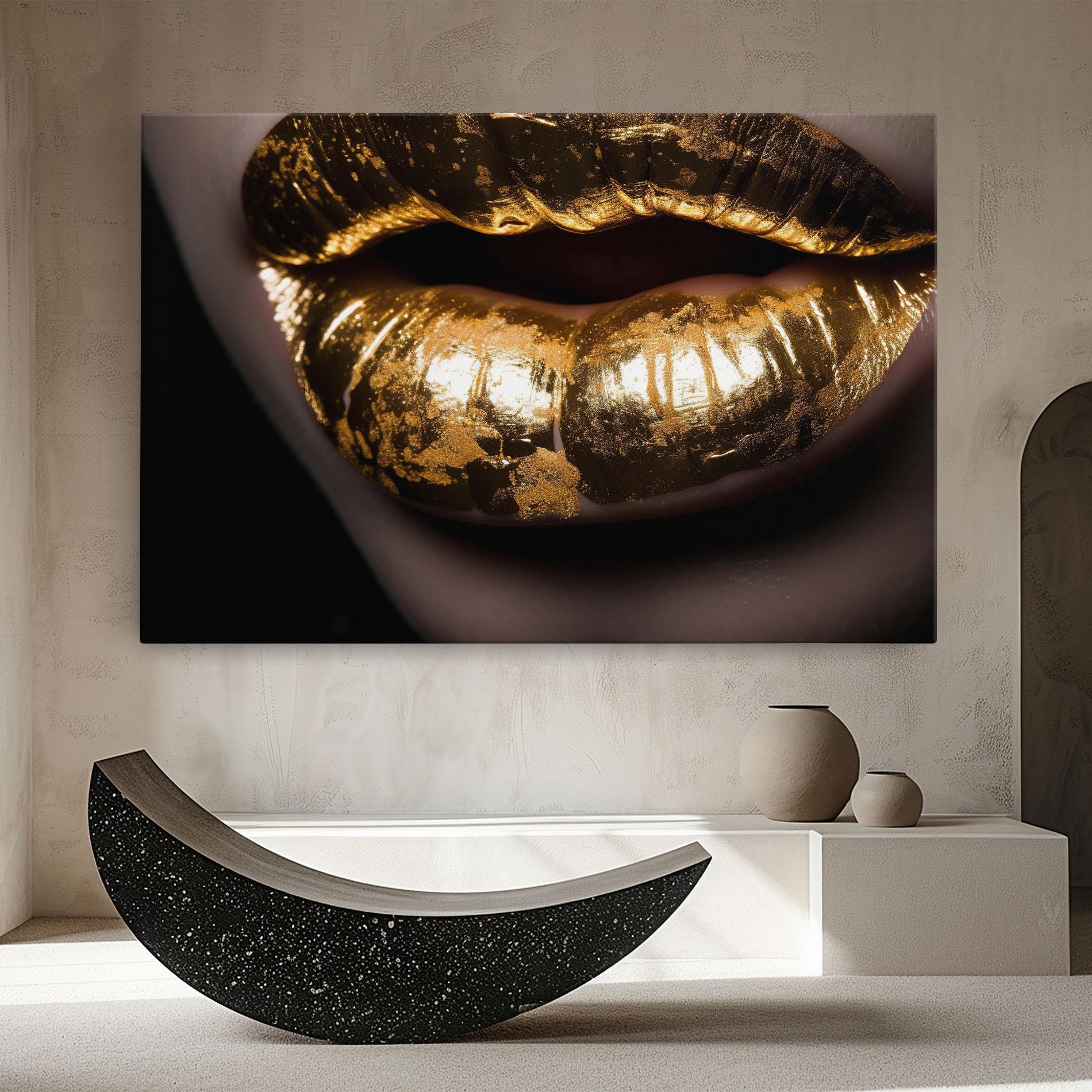 Vászonkép Big Gold Lips mockup 8