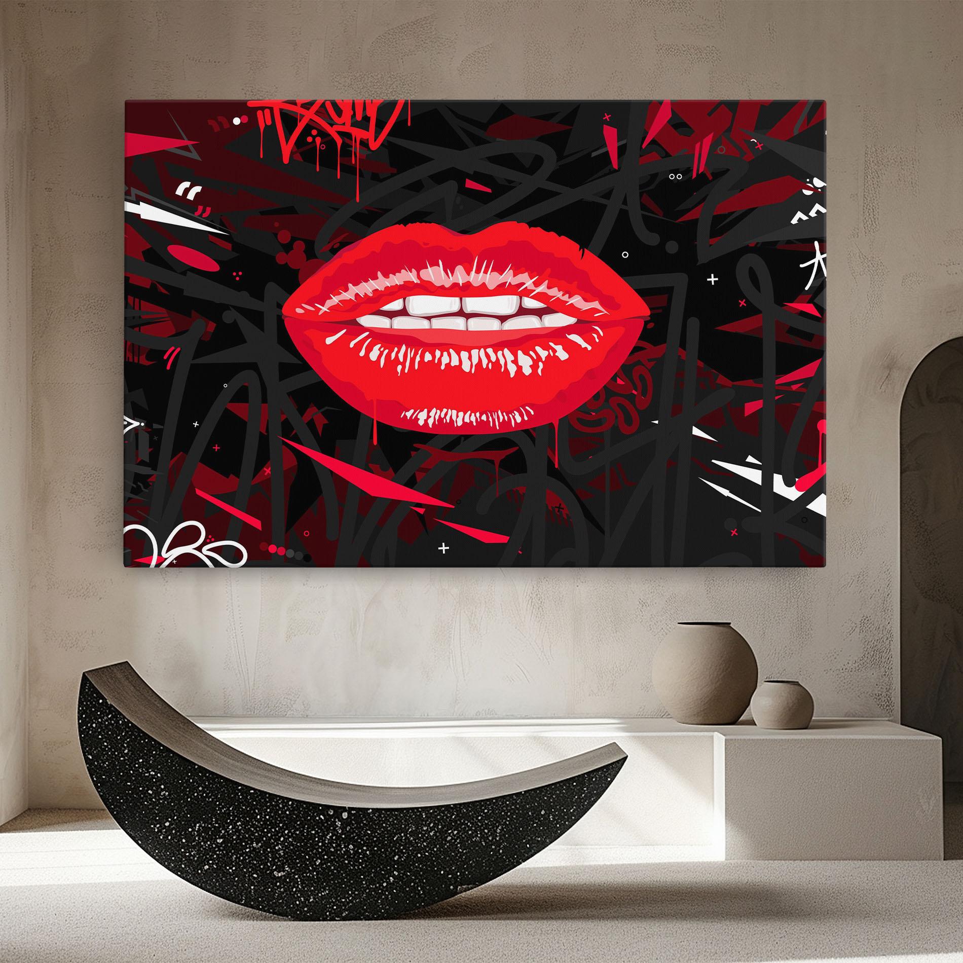 Vászonkép Graff Lips mockup 8