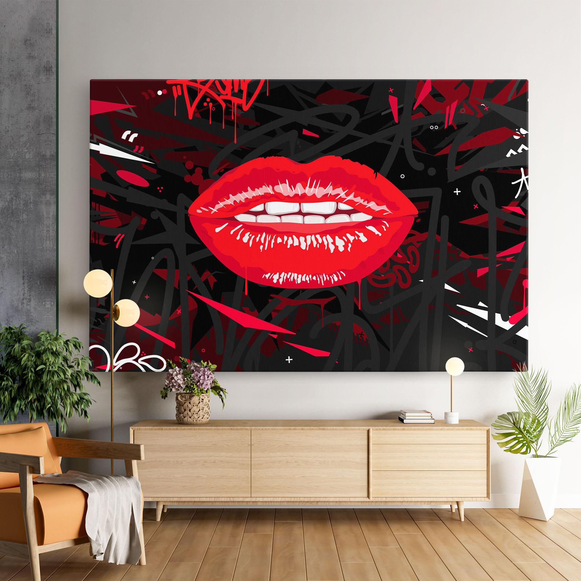 Vászonkép Graff Lips mockup 9