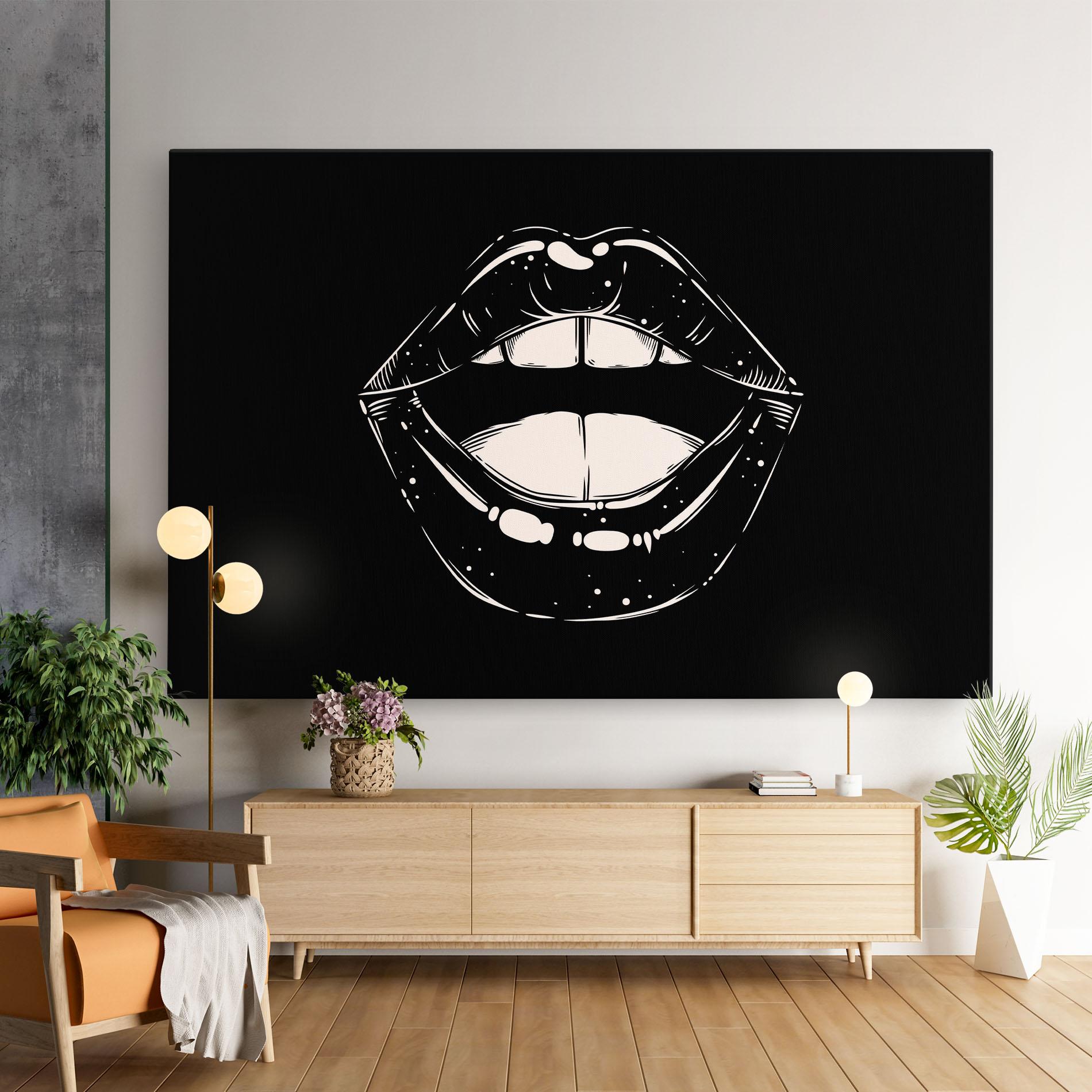 Vászonkép Lips On Black mockup 9