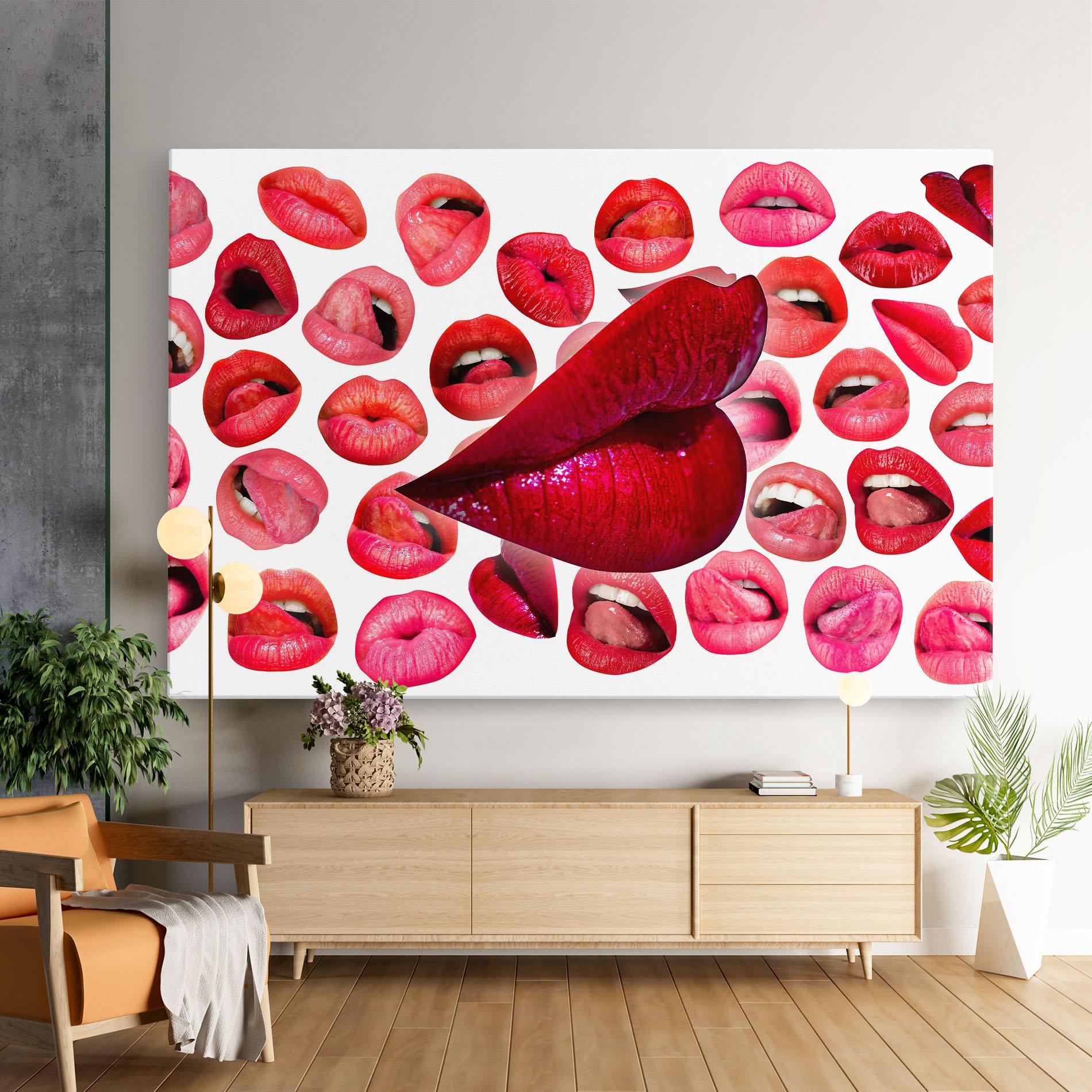 Vászonkép Red Lip Female mockup 9