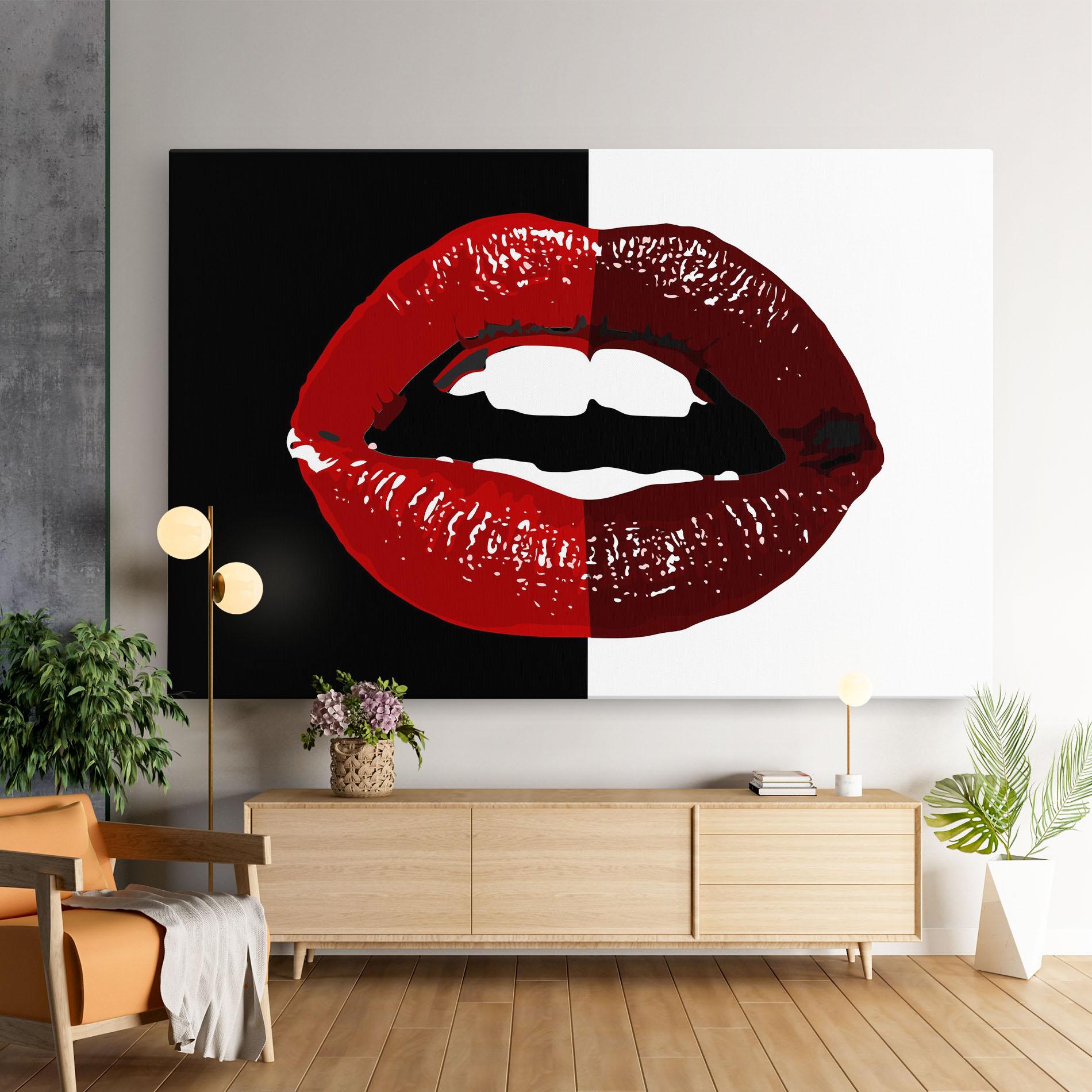 Vászonkép Red Shade Lips mockup 9