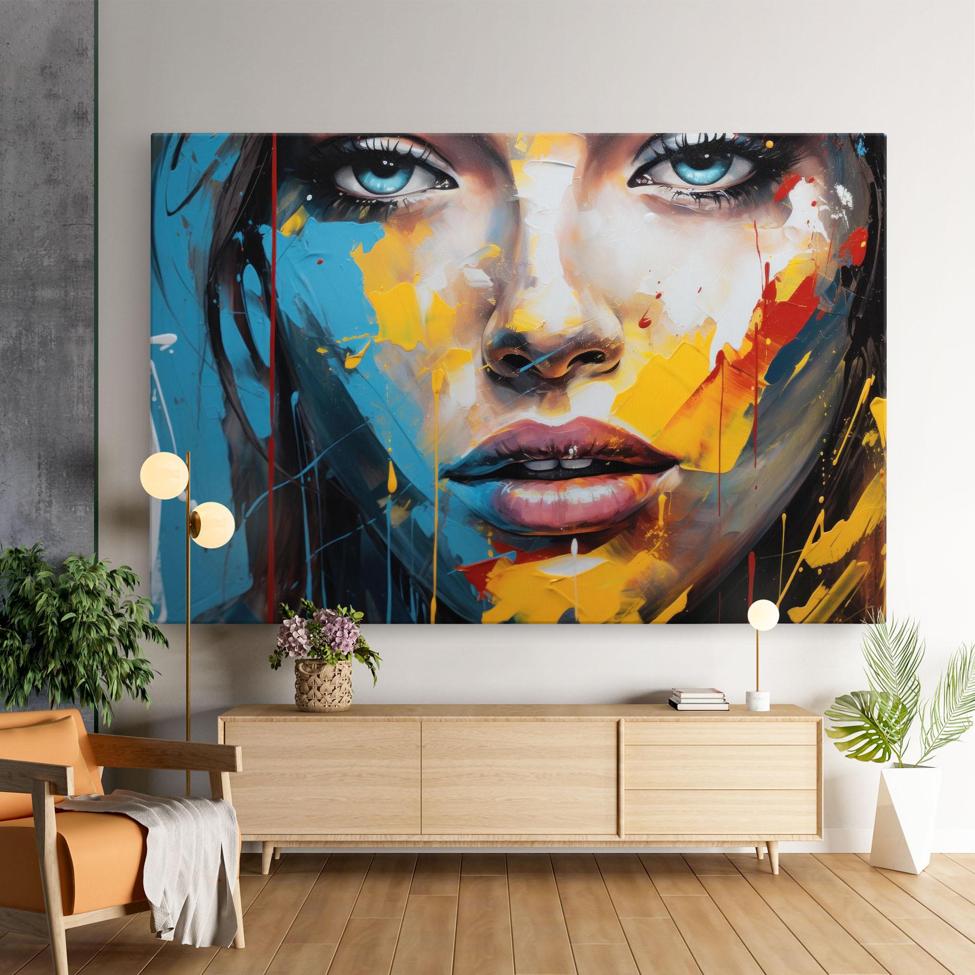 Vászonkép Woman Abstract Lips mockup 9