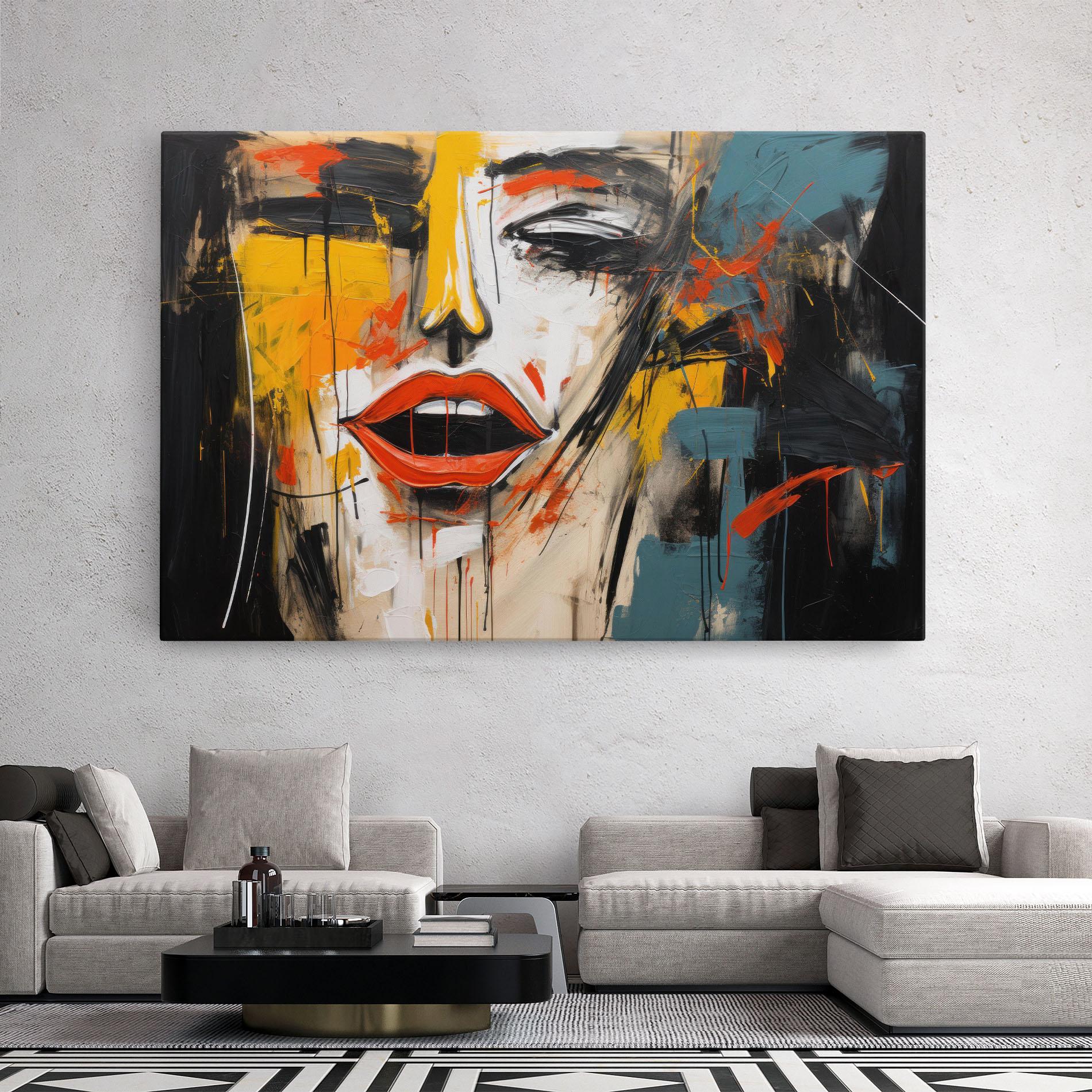 Vászonkép Abstract Woman Lips mockup 2