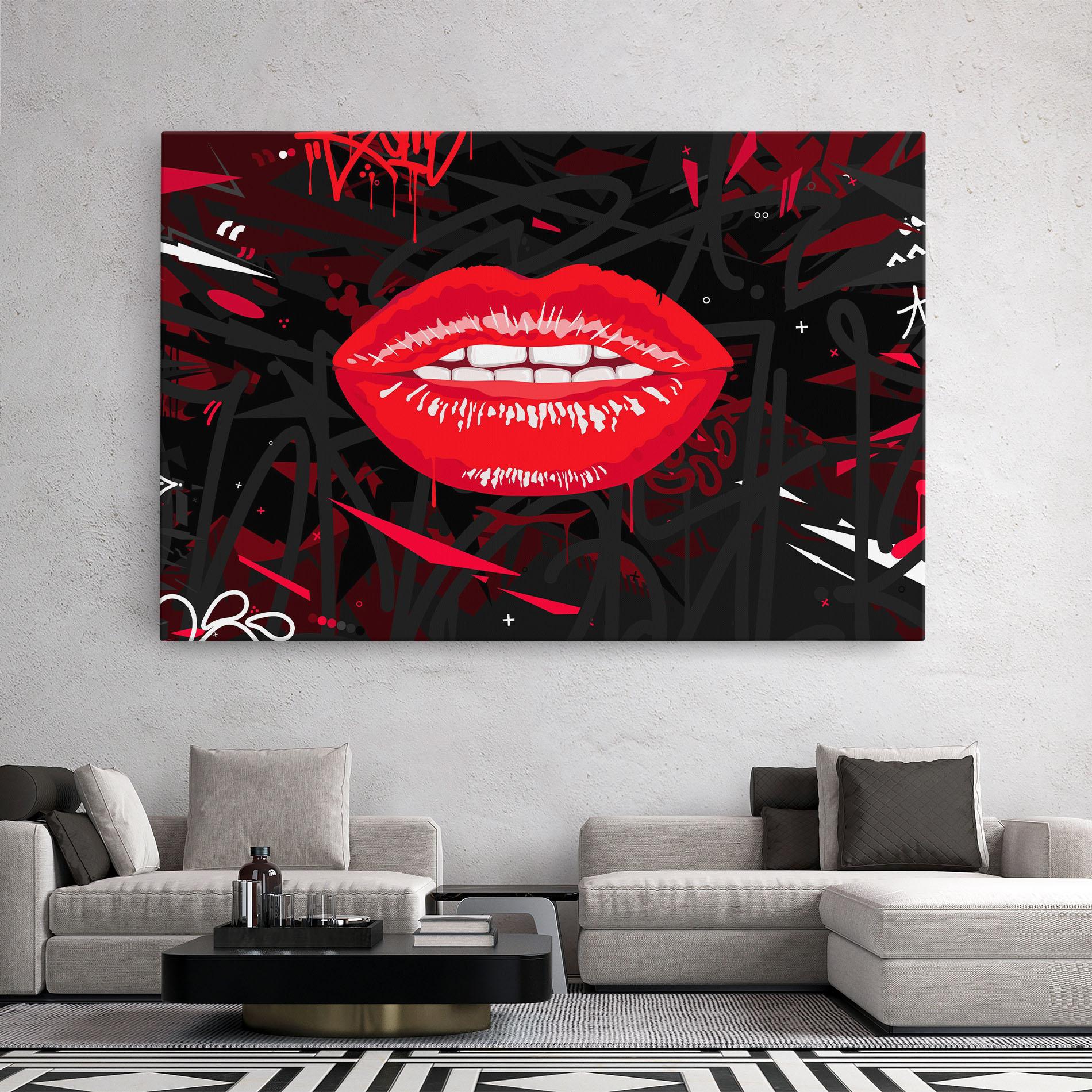 Vászonkép Graff Lips mockup 2