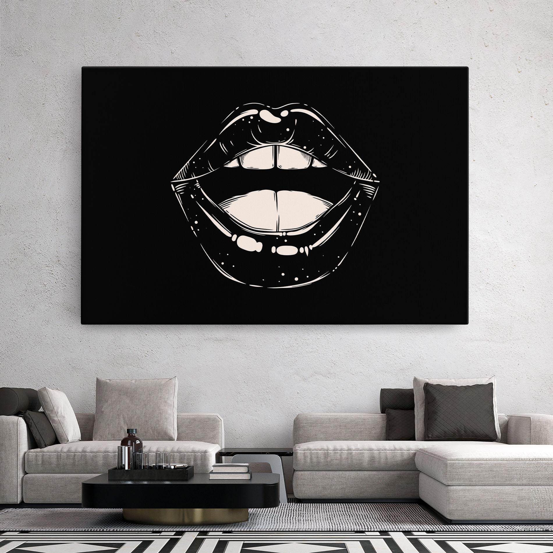 Vászonkép Lips On Black mockup 2