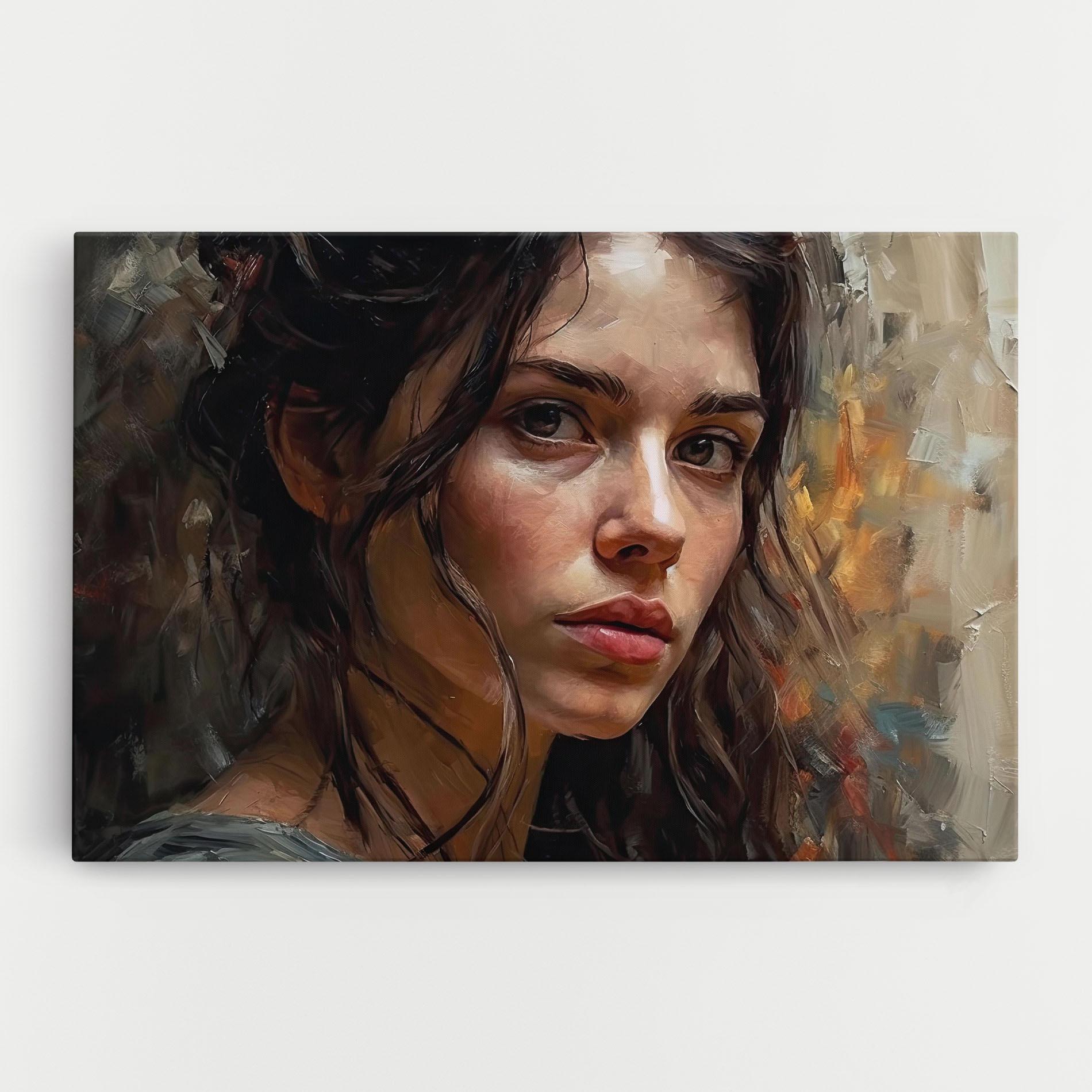 Vászonkép Closeup Impasto Portrait mockup 0