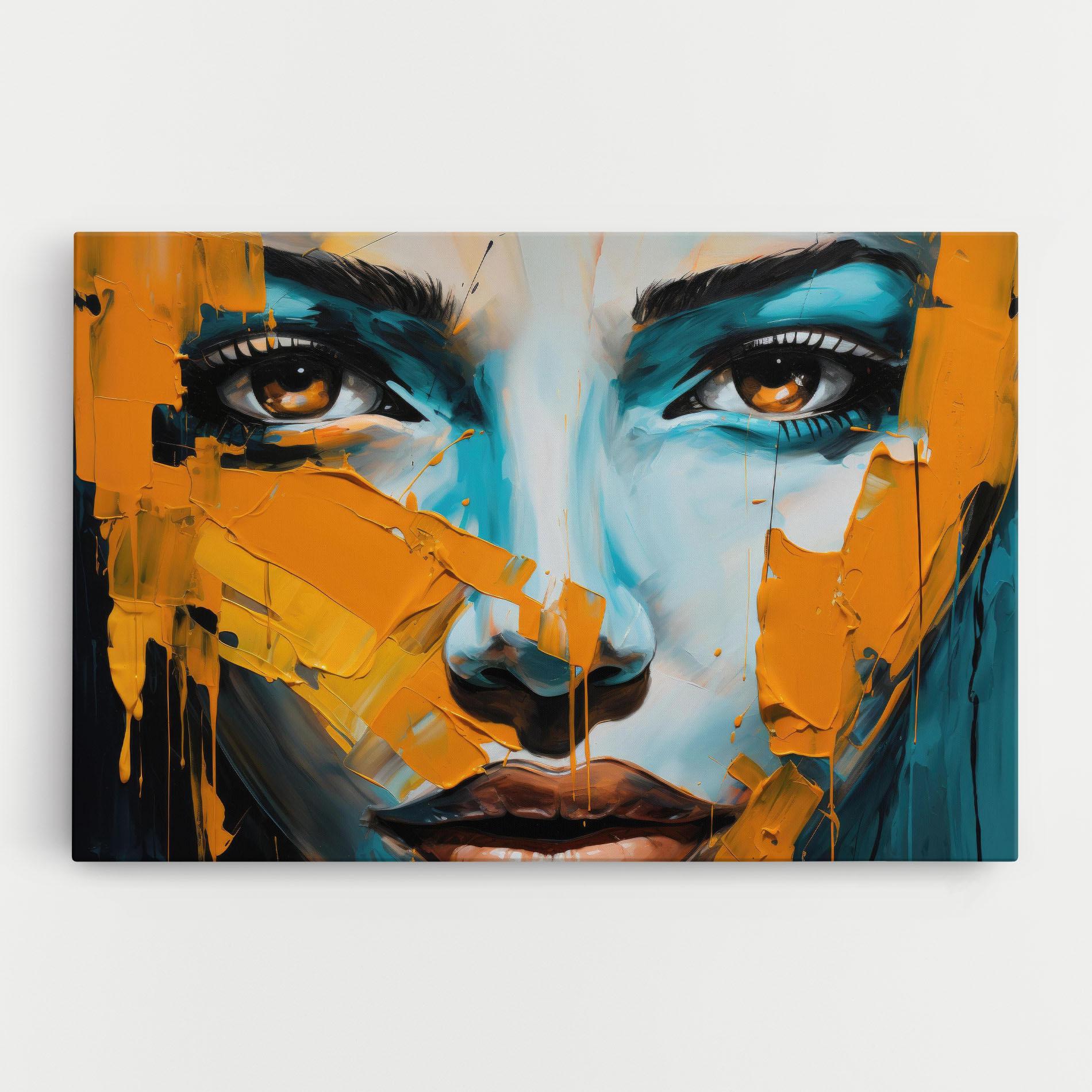 Vászonkép Orange Paint Portrait mockup 0