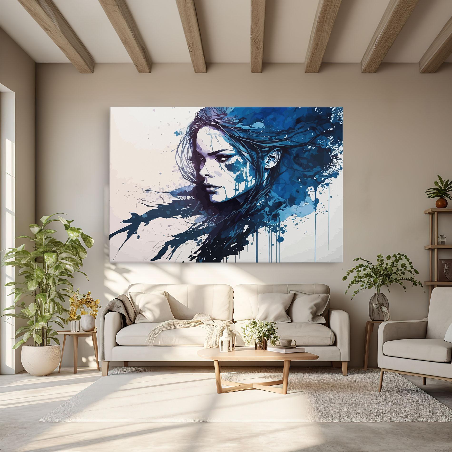 Vászonkép Blue Hair Portrait mockup 6