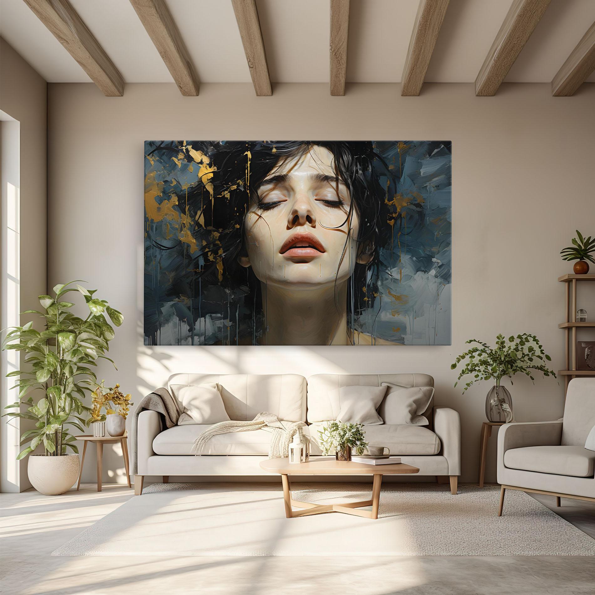 Vászonkép Closed Eyes Woman mockup 6