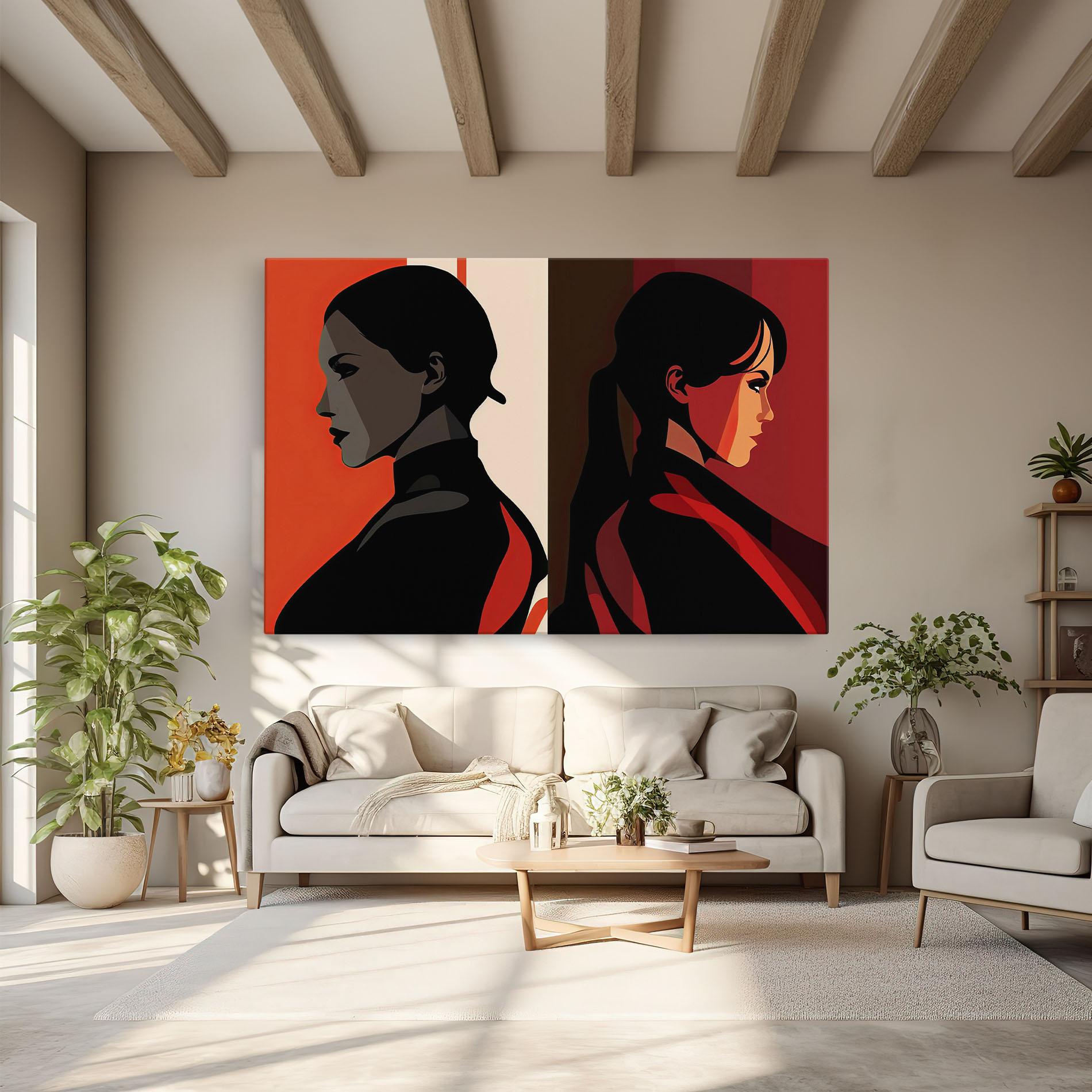 Vászonkép Graphical Portrait mockup 6