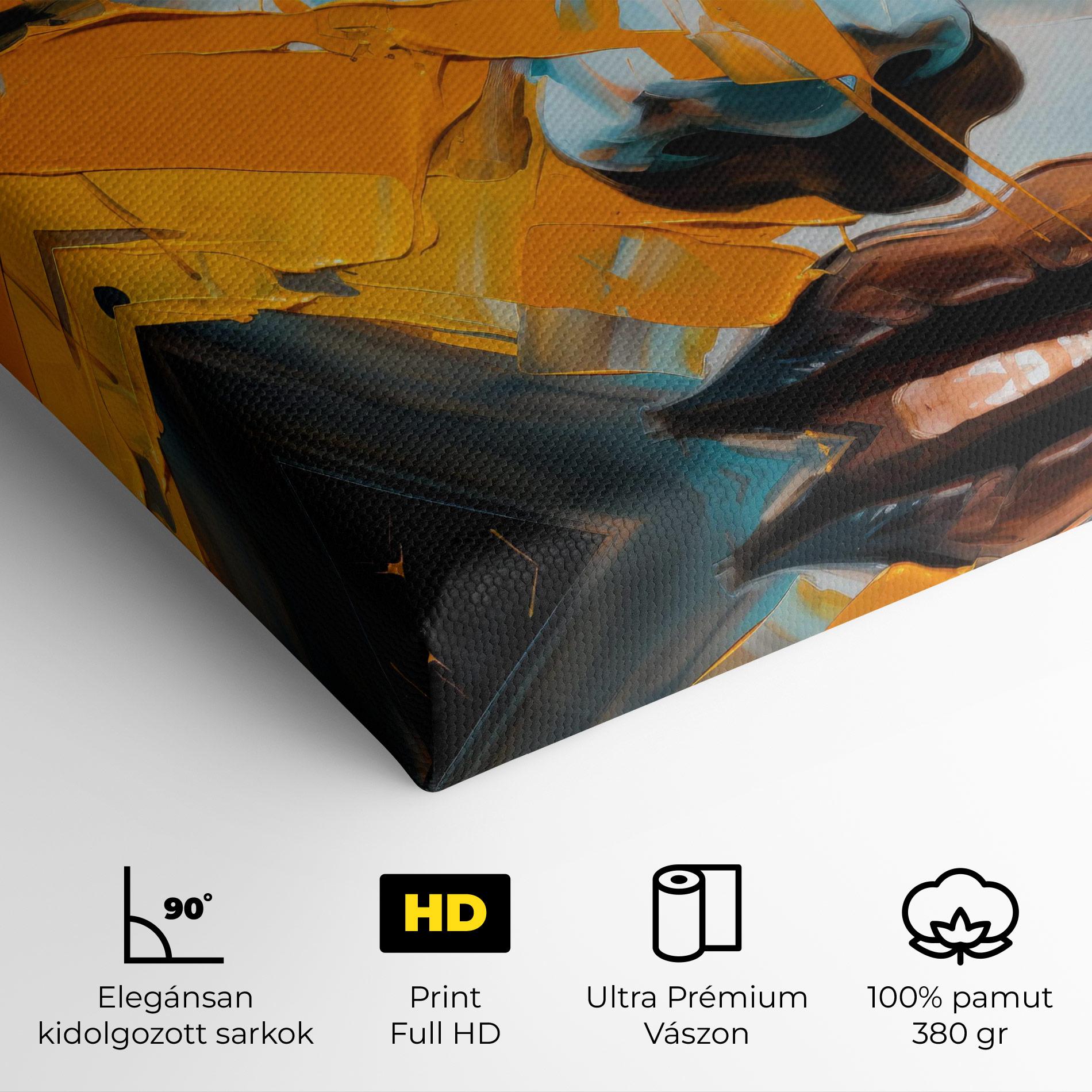 Vászonkép Orange Paint Portrait mockup 4