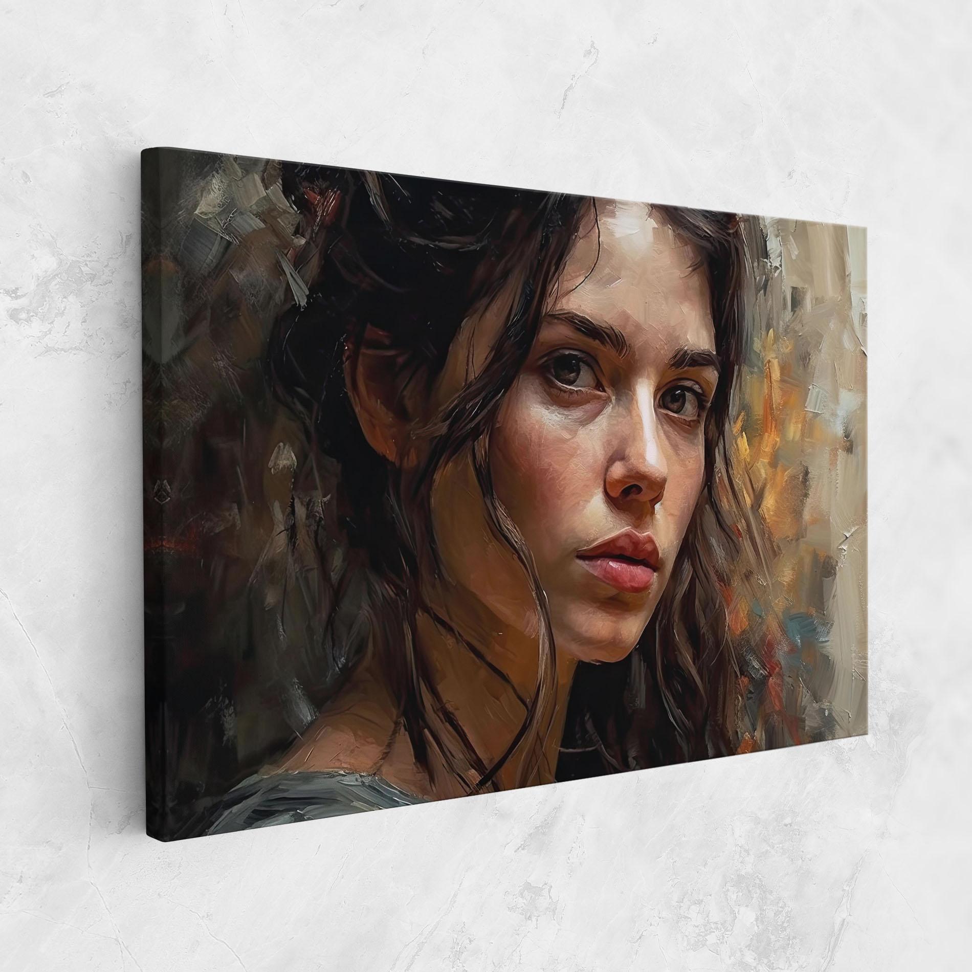 Vászonkép Closeup Impasto Portrait mockup 1