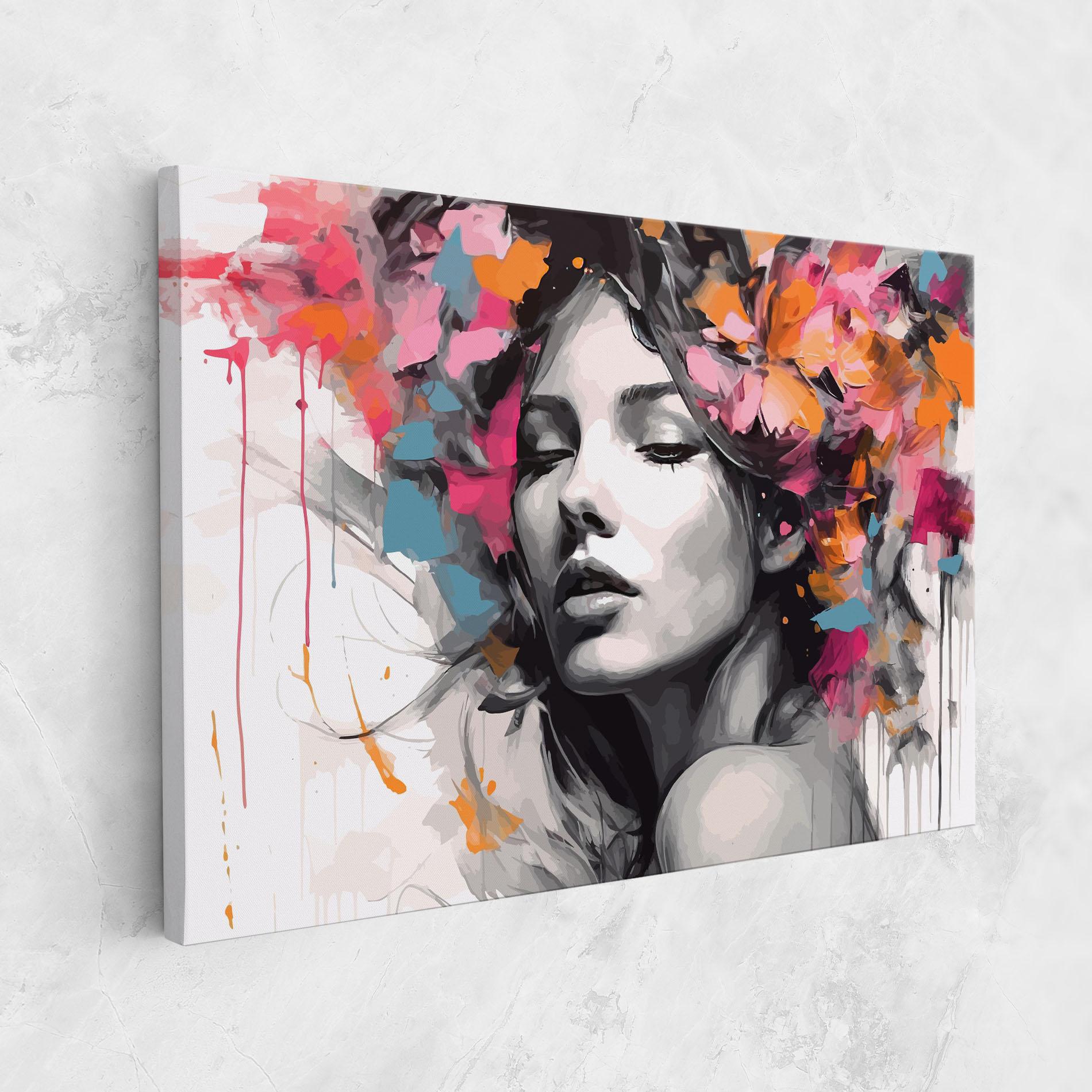 Vászonkép Colorful Flower Portrait mockup 1