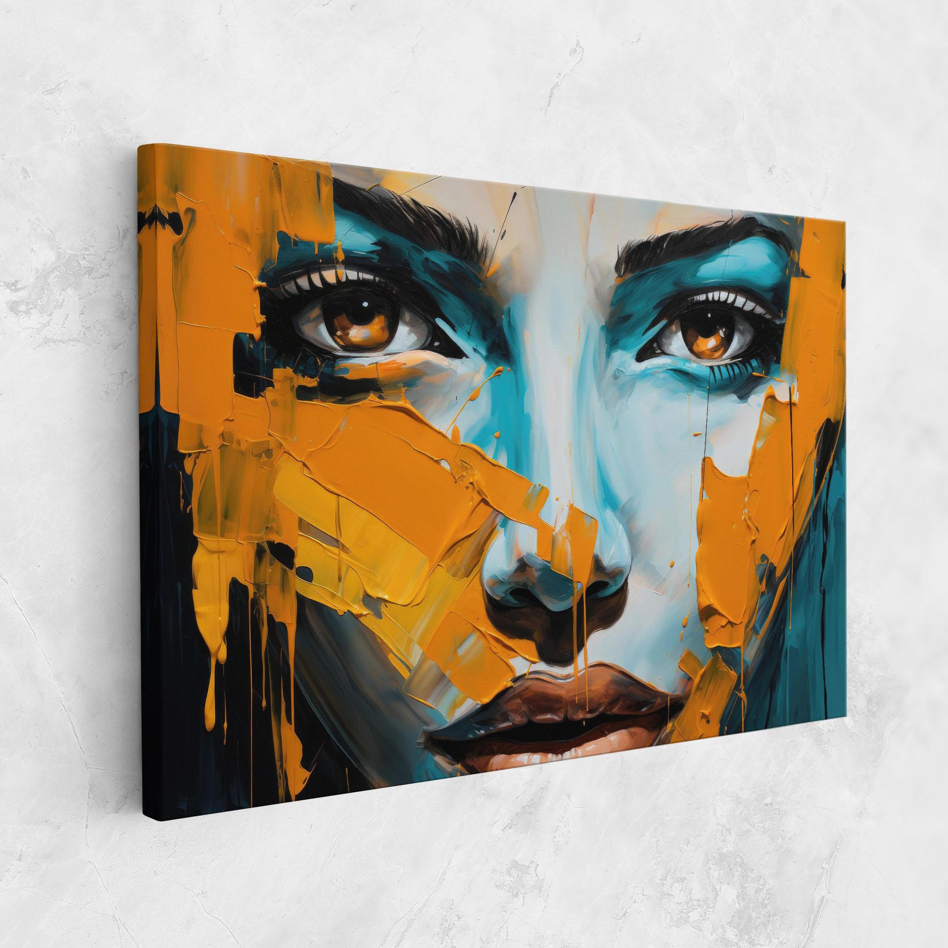 Vászonkép Orange Paint Portrait mockup 1