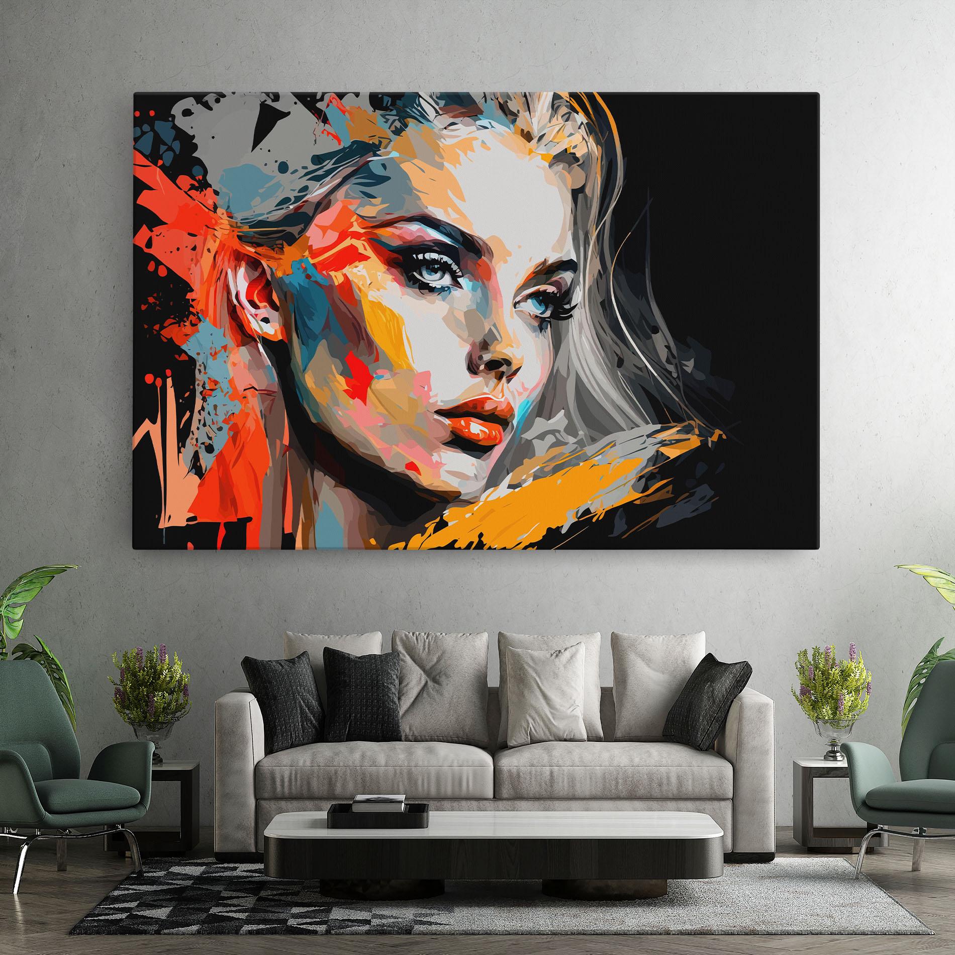 Vászonkép Blue Eye Face mockup 7