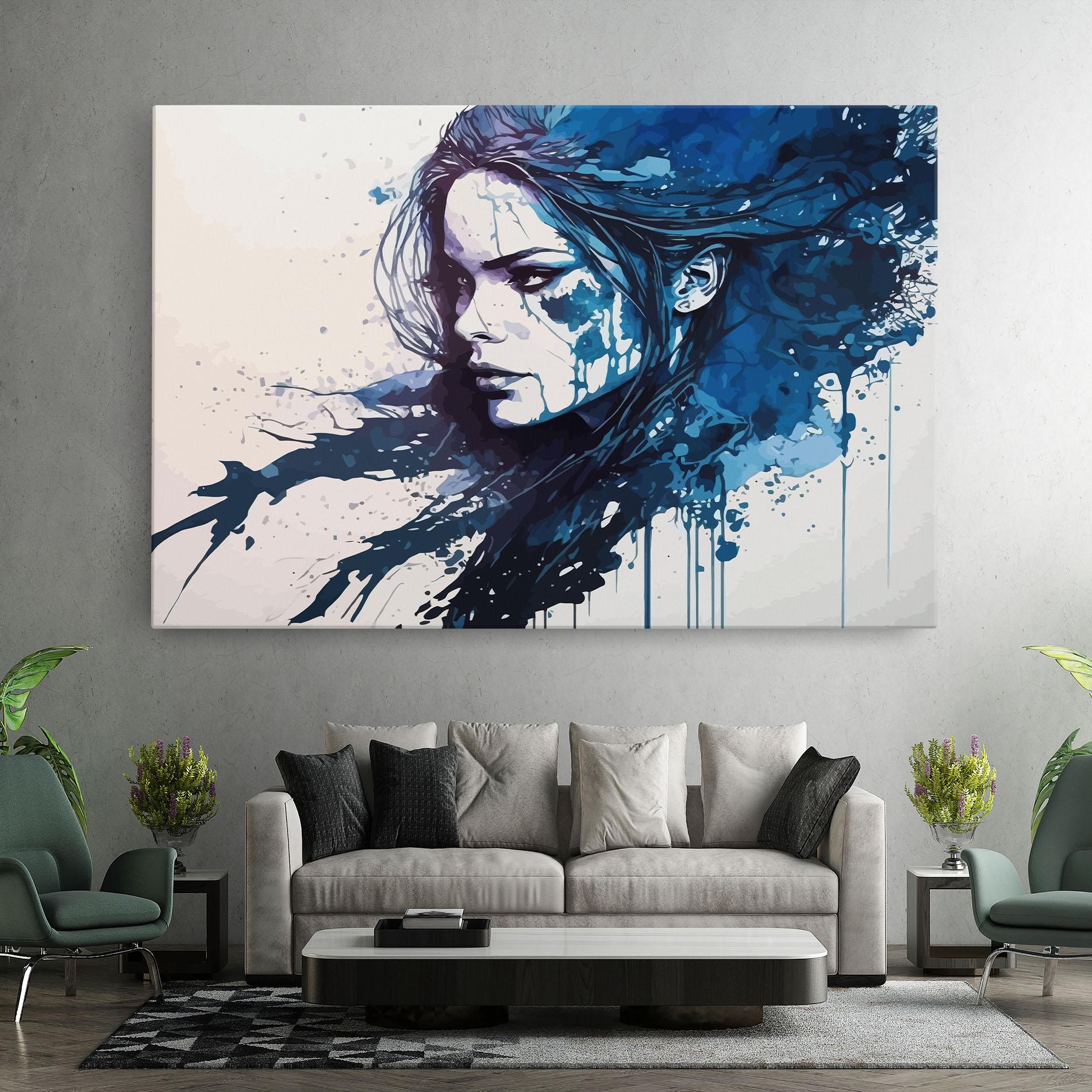 Vászonkép Blue Hair Portrait mockup 7