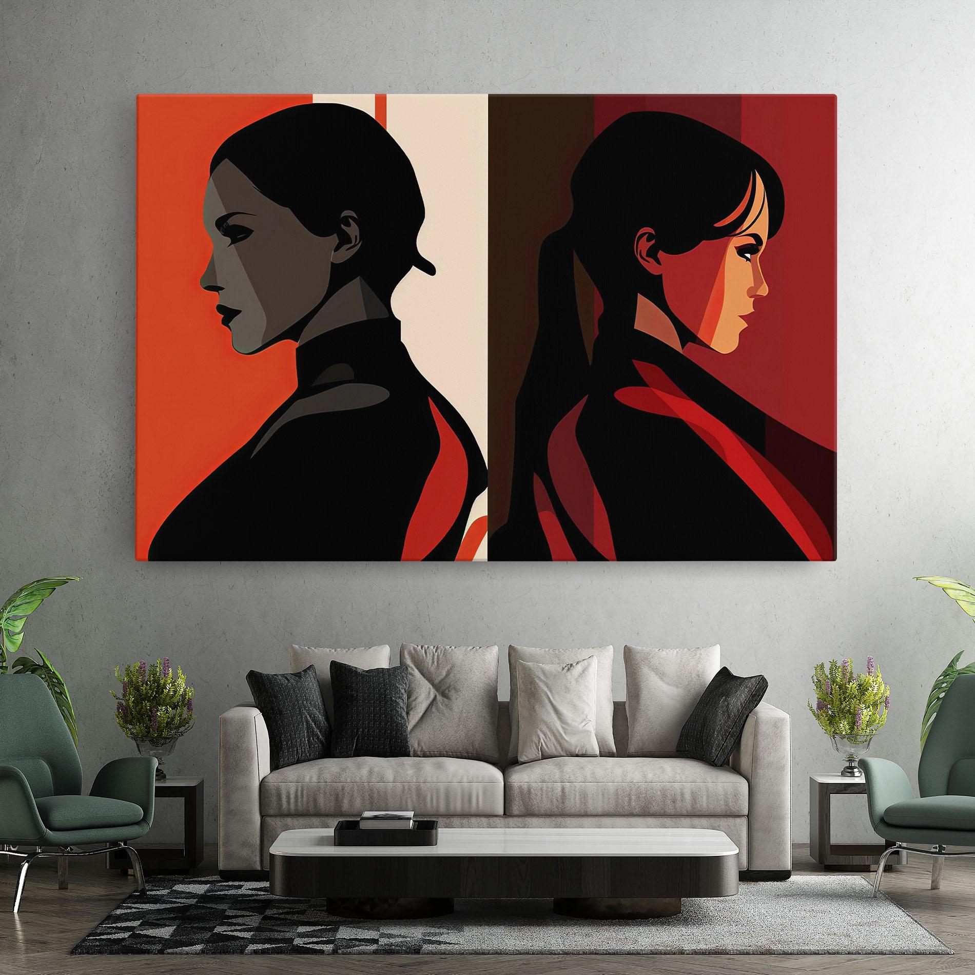 Vászonkép Graphical Portrait mockup 7